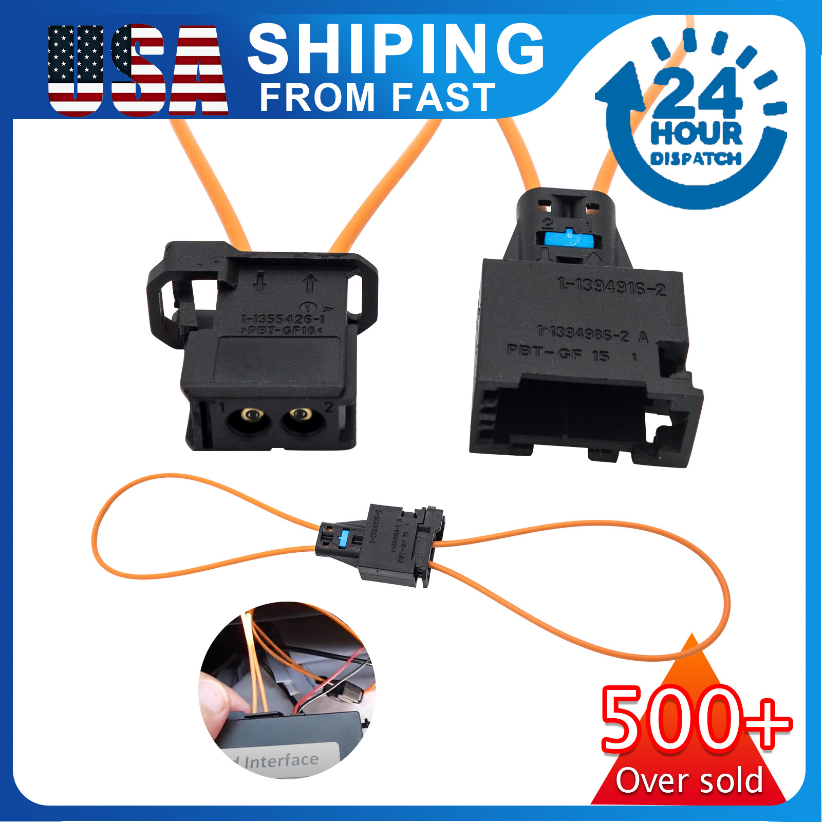 MOST Fiber Optic Loop Bypass MALE + FEMALE Kit Adapter For BENZ PORSCHE BMW
