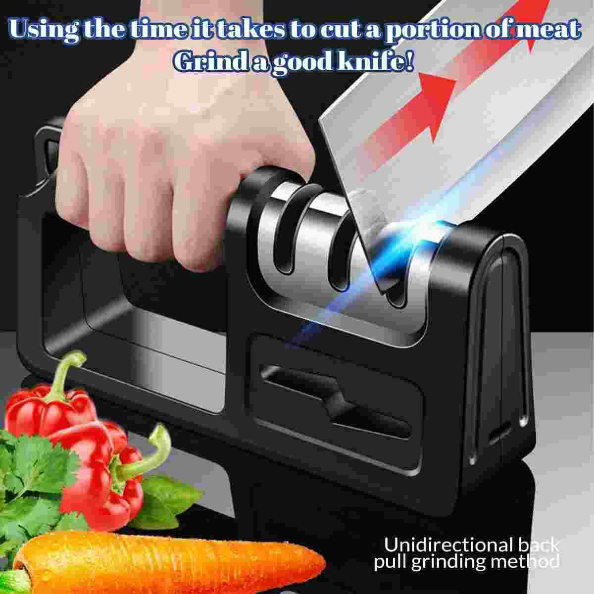 4 Stage Knife Sharpener Professional Ceramic Tungsten Kitchen Sharpening System