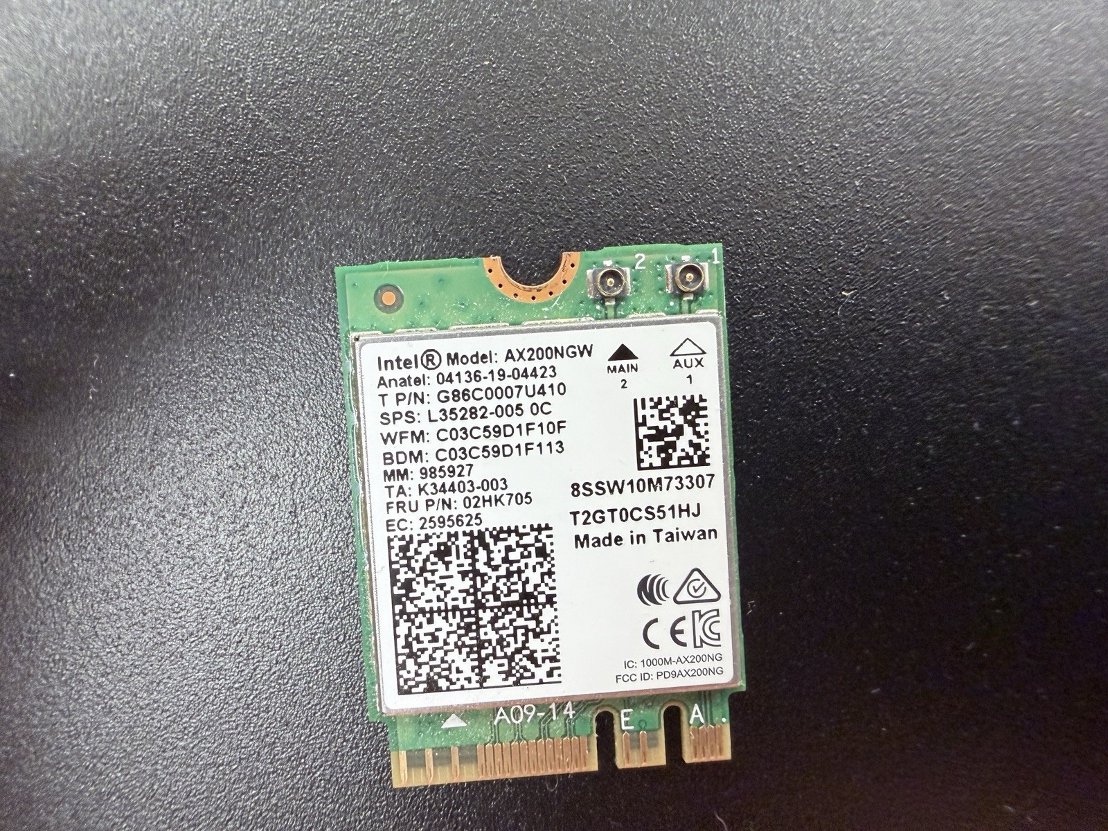 Intel AX200NGW WiFi 6 Bluetooth 5 M.2 2230 Wireless Card L35282-005