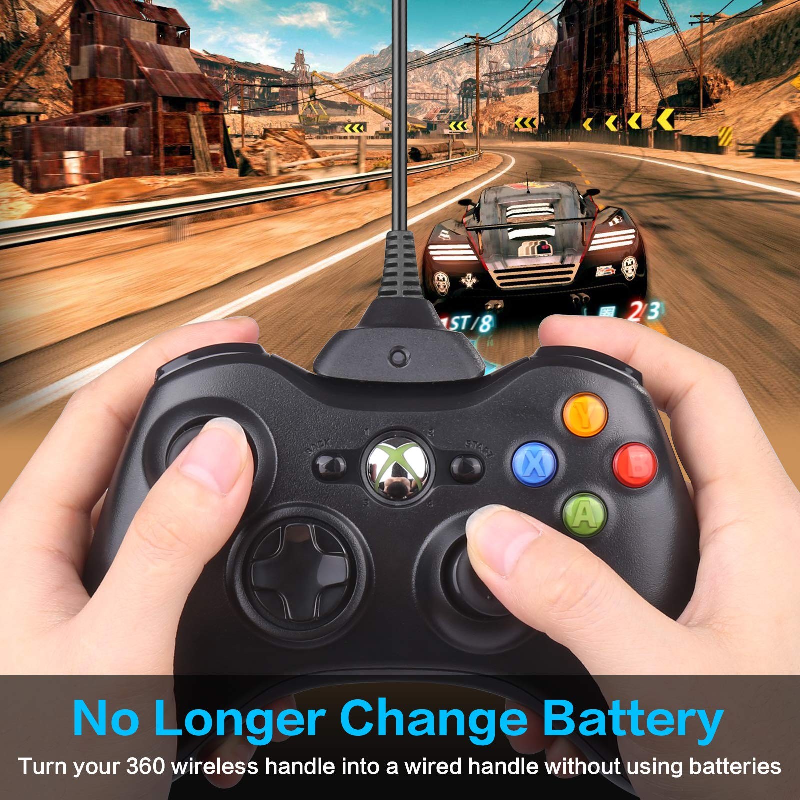 Charger for Xbox 360 Controller, 1 Pack USB Charging Cable Compatible with Mi...