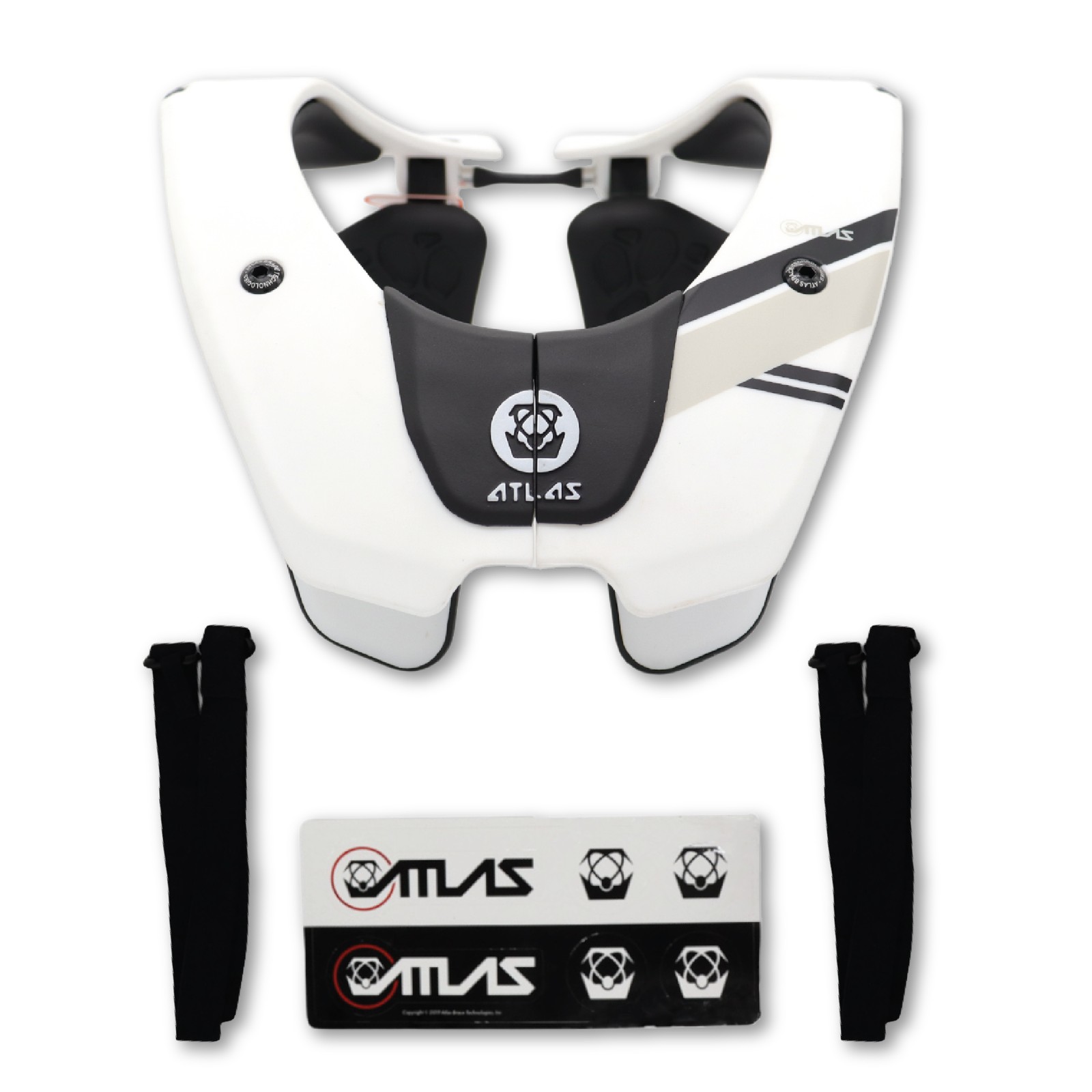 Atlas Air Lite Anti-Compression Adult Powersports Neck Brace Medium(White)