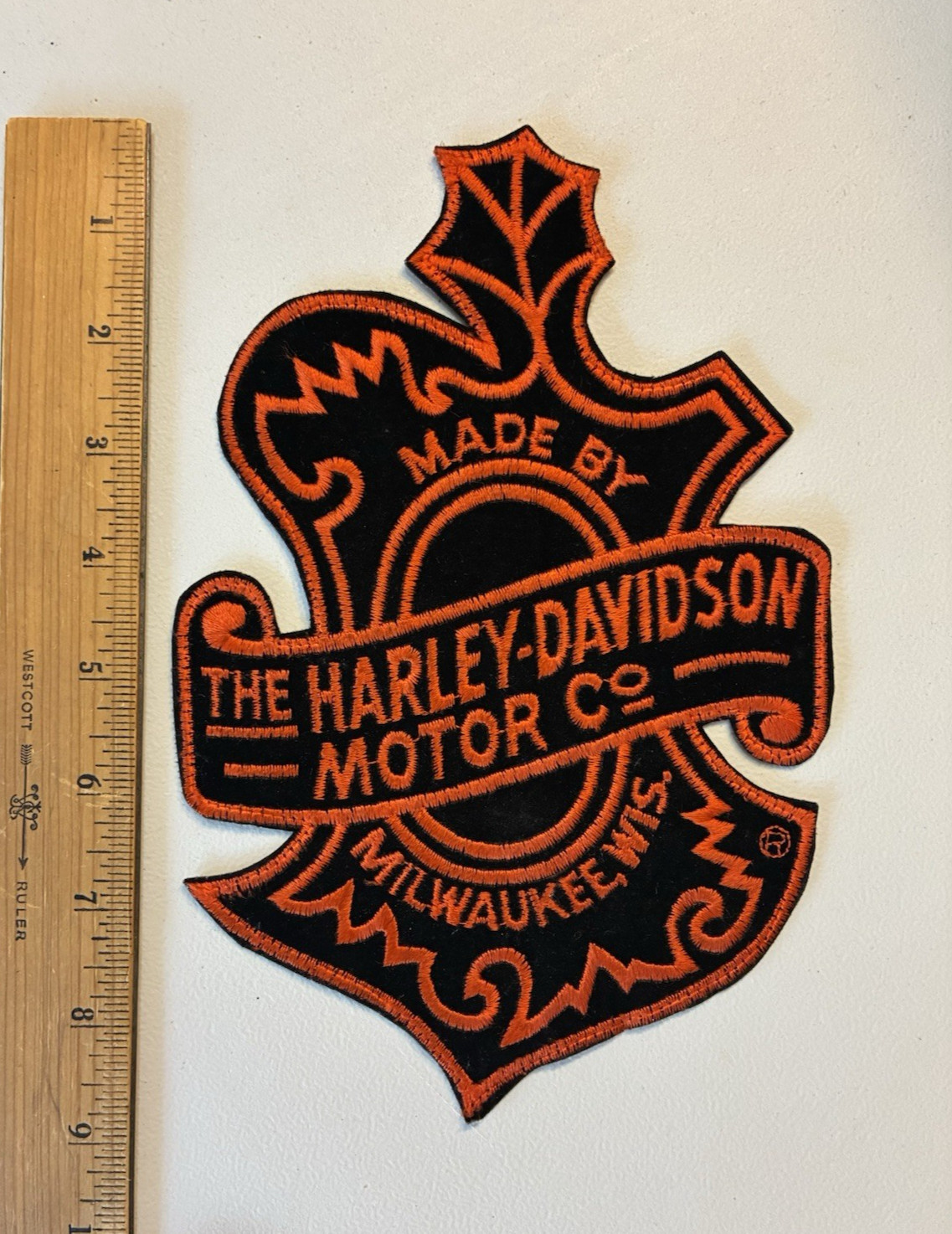 9" Harley Davidson Oak Leaf Patch HOG Motor Co Black Orange Made By WIS Large