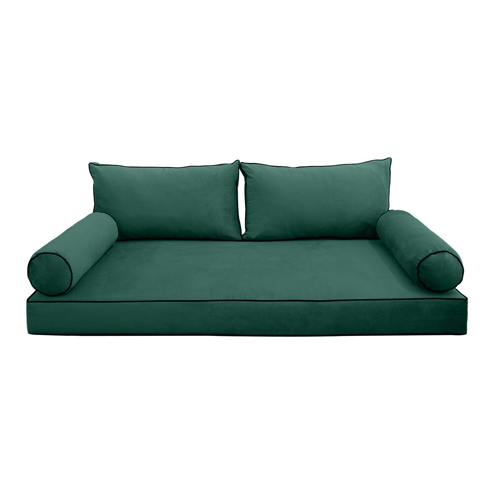 STYLE V2 TwinXL Velvet Contrast Indoor Daybed Mattress Pillow |COVER ONLY| AD317