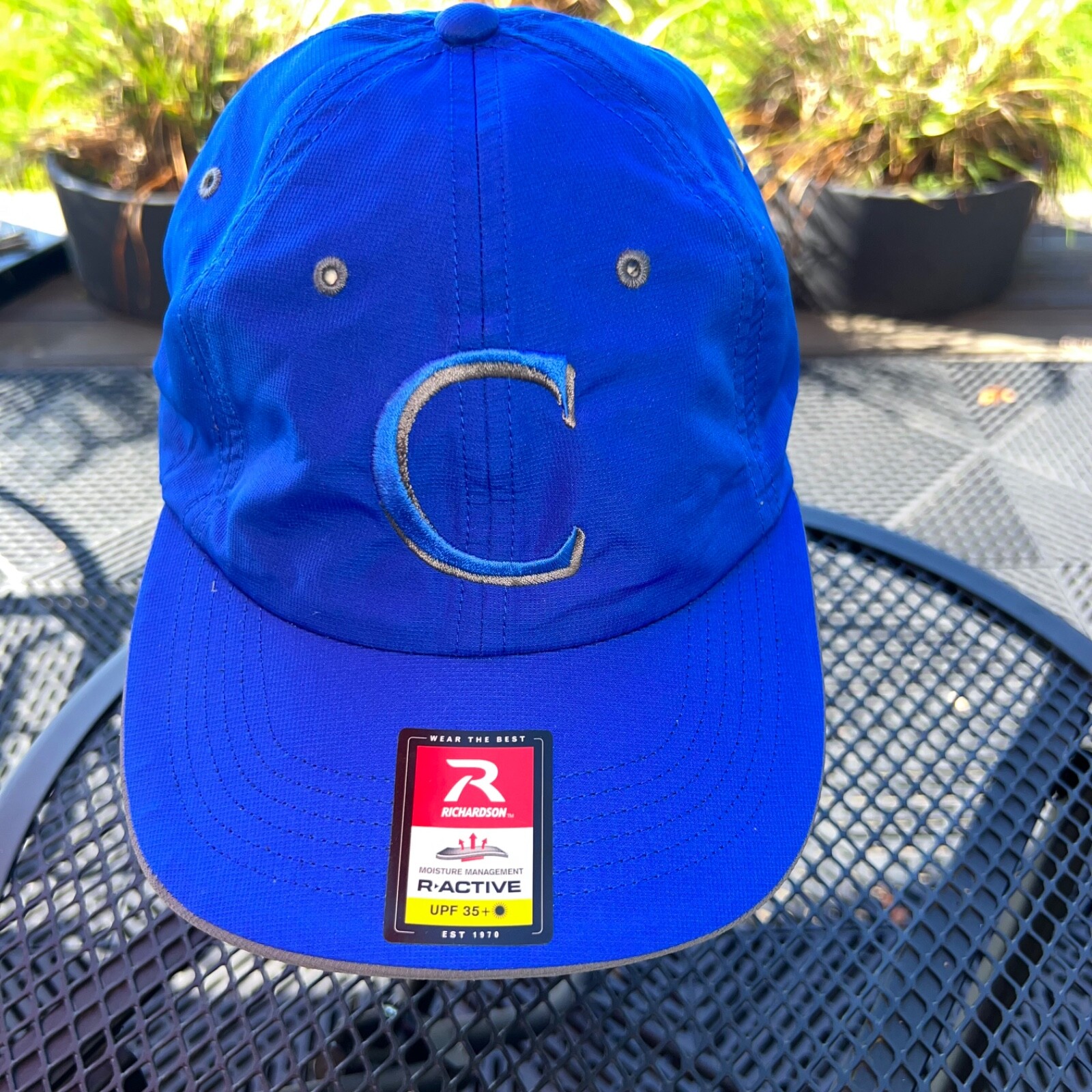 Caliper C Royal Blue Richardson 155 Hat Cap  Hook Loop Strap Buckle hook Loop