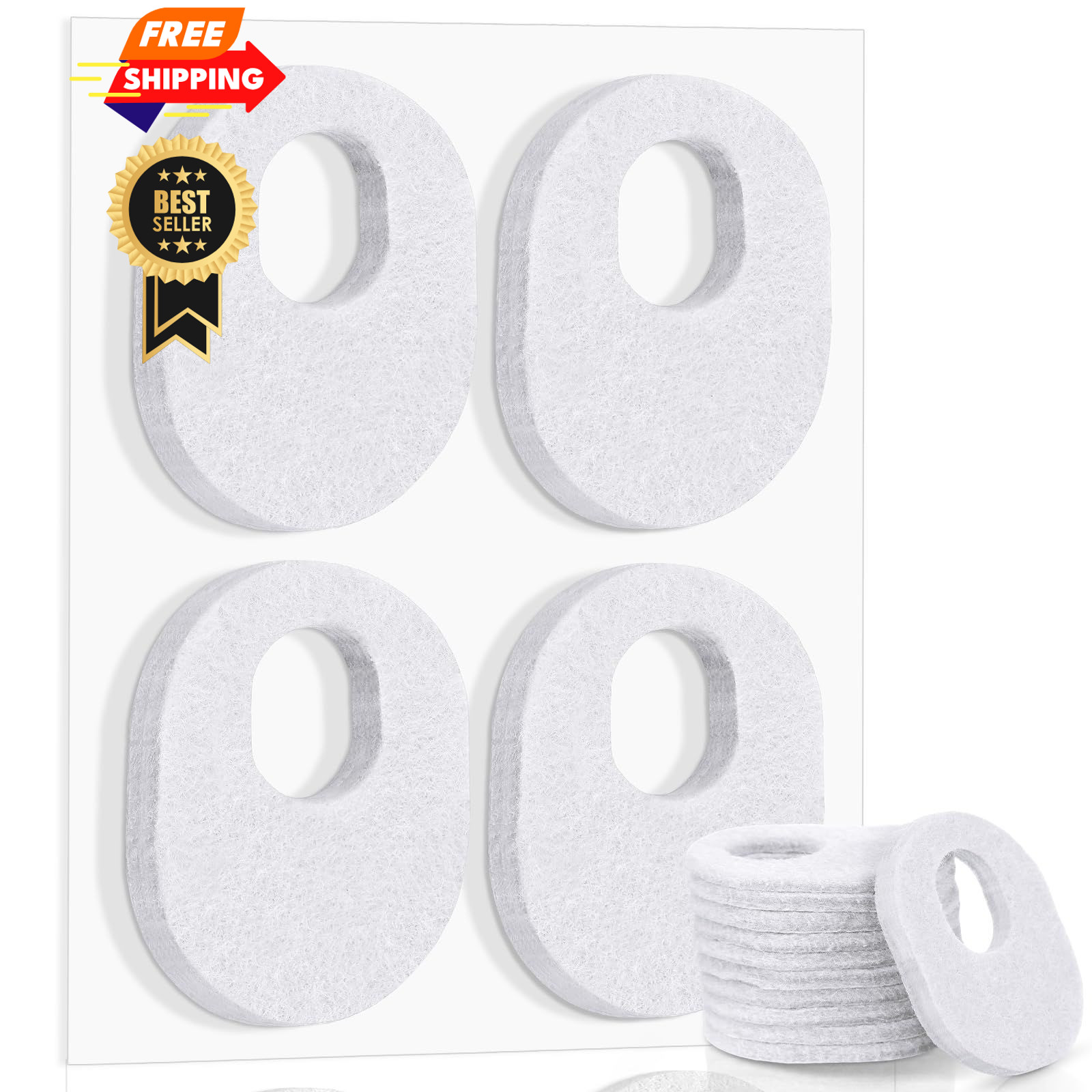 WILLBOND 48 Pack Callus Pads Soft 1/4" Thick Oval Shape Corn 1/4 Inch, White