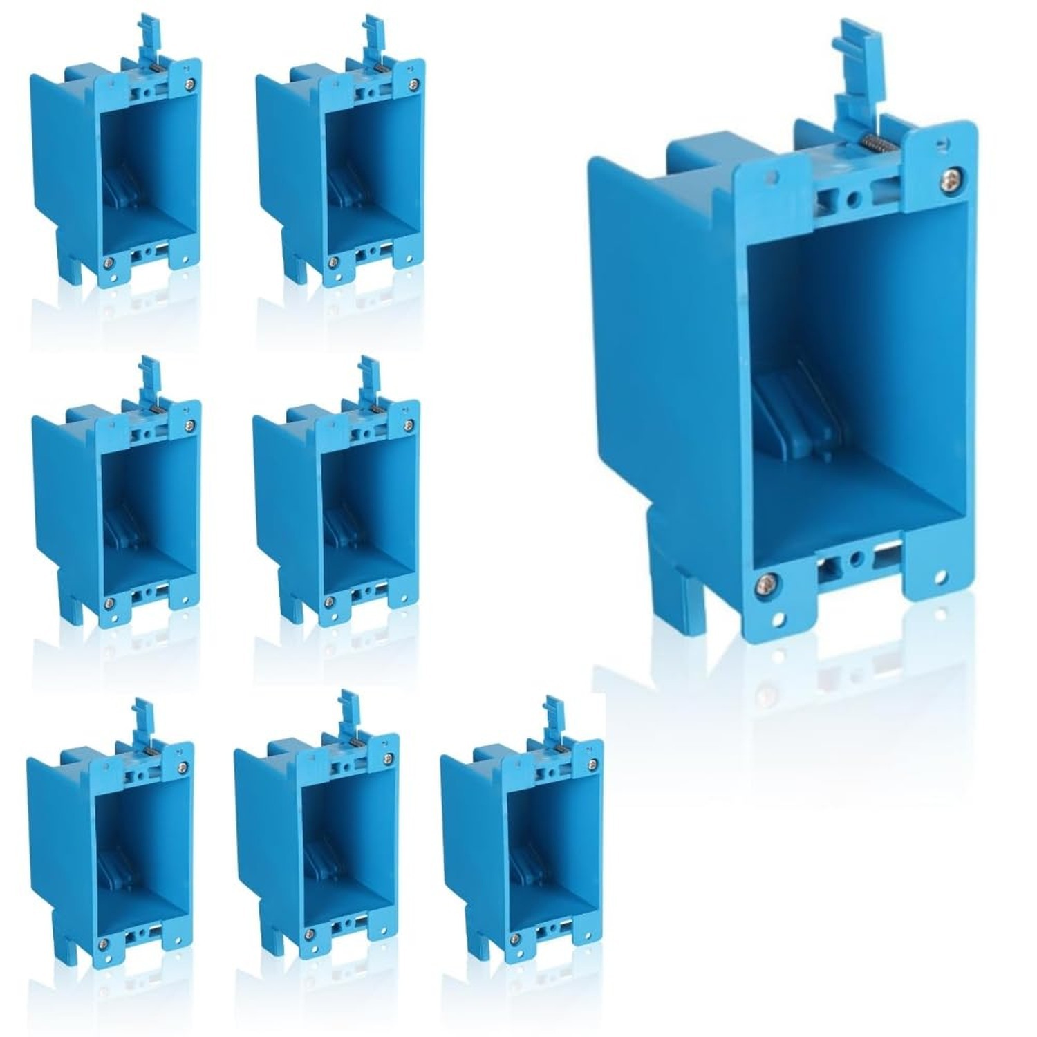 8 pack1-Gang Old Work Retrofit Electrical Box, 14 Cu. in. PVC Junction Box, f...