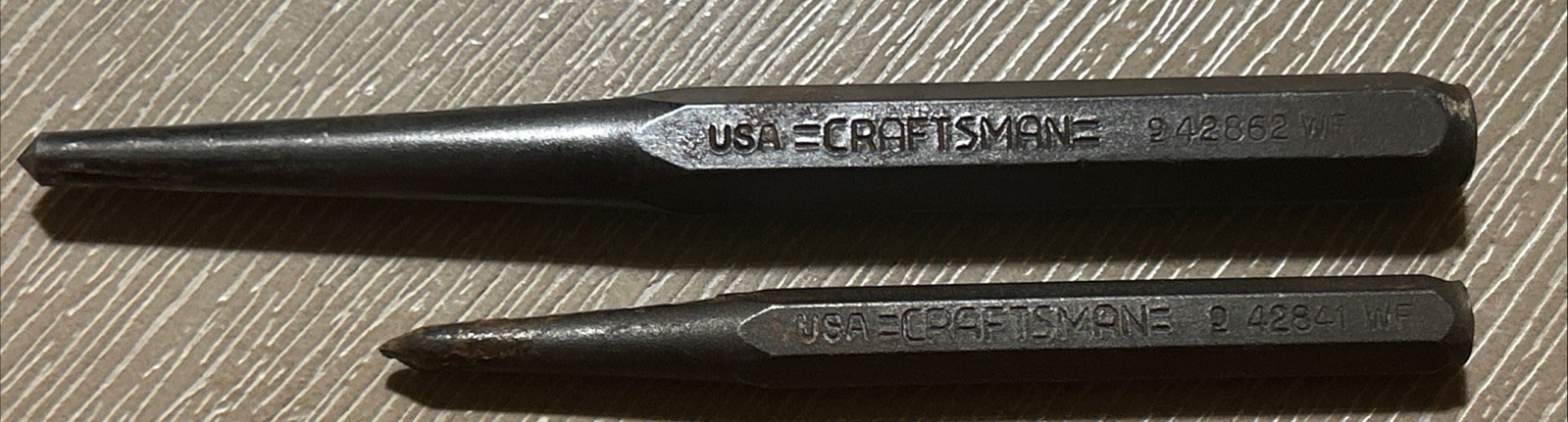 Vintage CRAFTSMAN 42862 1/2 Center Punch & 42841 3/8 Prick Punch  MADE IN USA