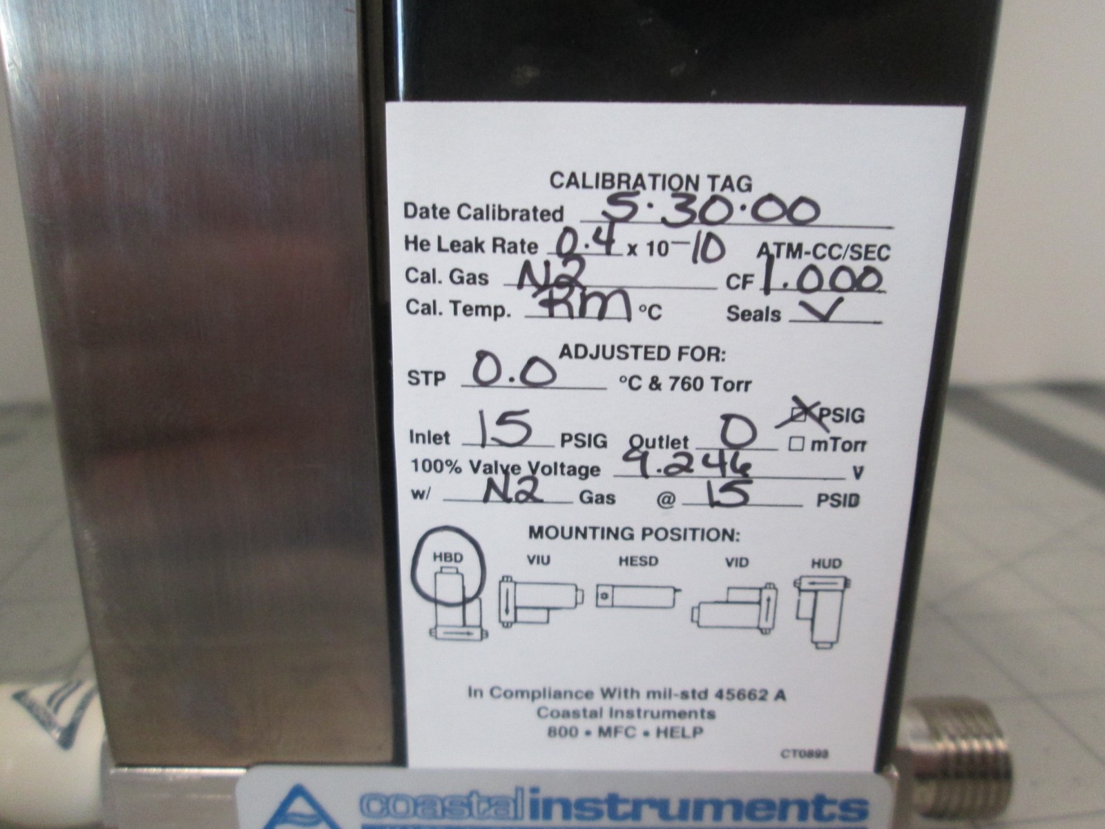 Unit, UFC-1100, N2, 500 SCCM, Mass Flow Controller, Used
