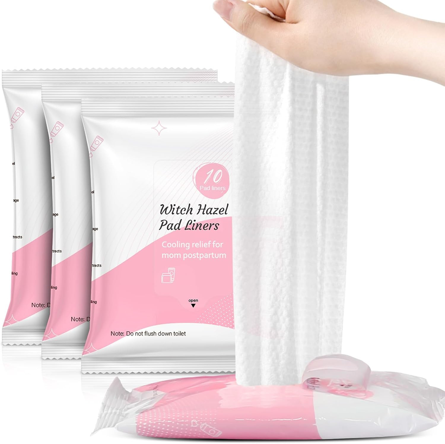 Perineal Witch Hazel Cooling Pads Liners 4 Packs, Full-Length Witch Hazel Pads L