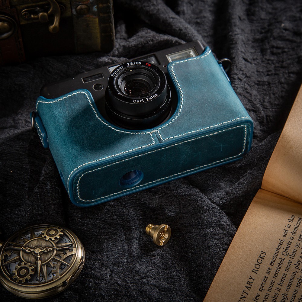 For Contax T3 Camera Collocation Genuine Leather Half Camera Case Bag Cover