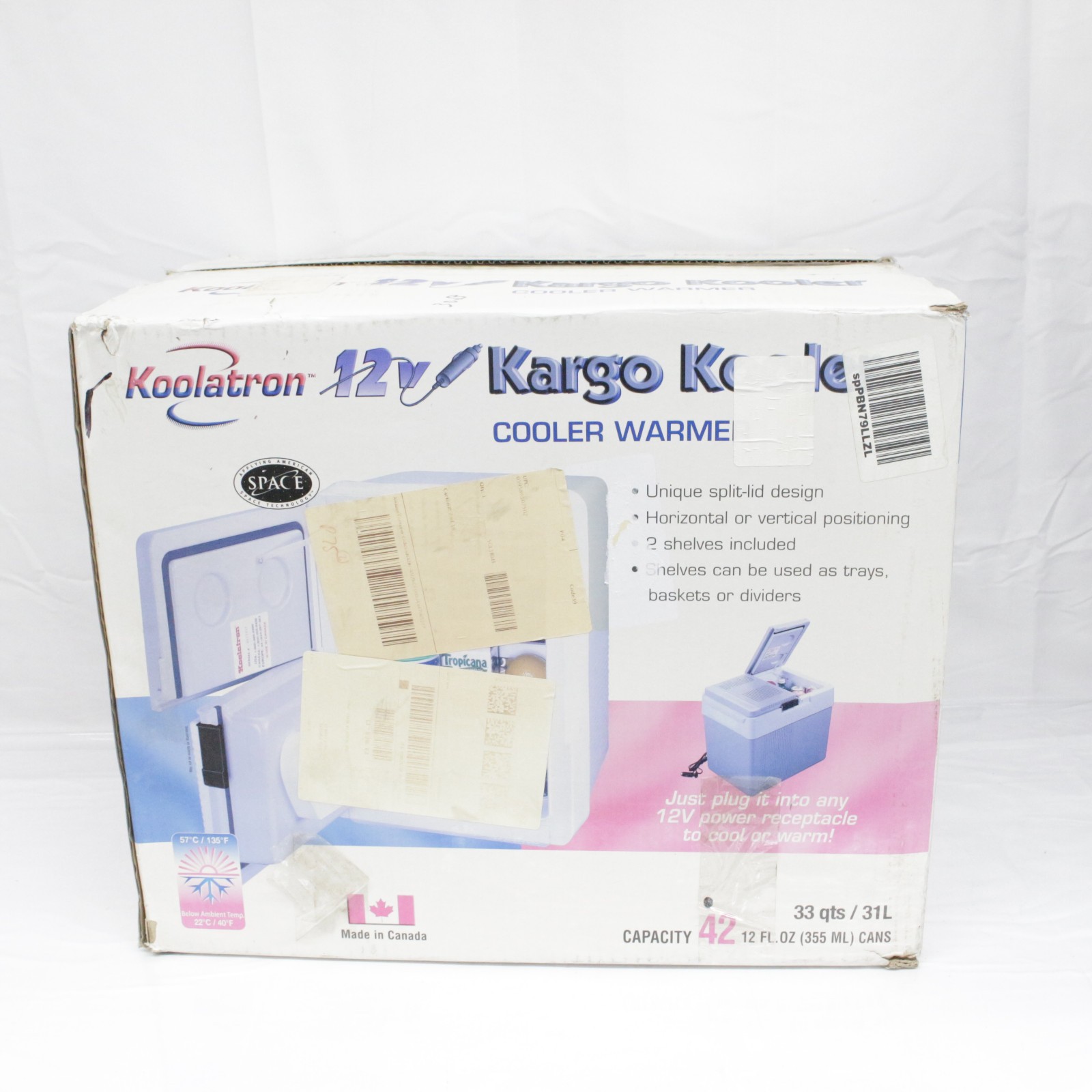 Koolatron Portable Car Cooler Warmer Iceless 12V 33 Quart 31 L White