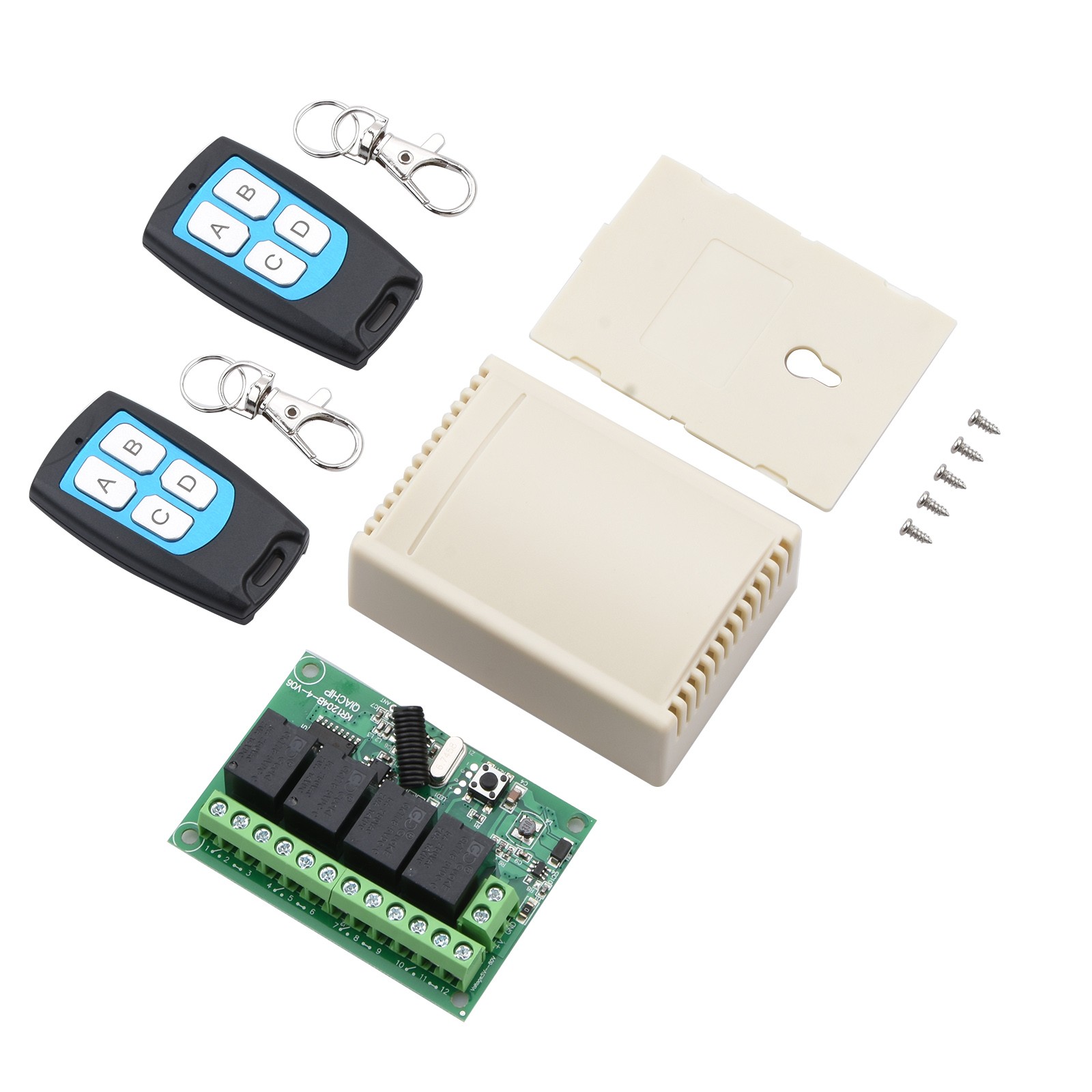 Long Range DC 4-Channel 443MHz Wireless RF Remote Control Relay Switch