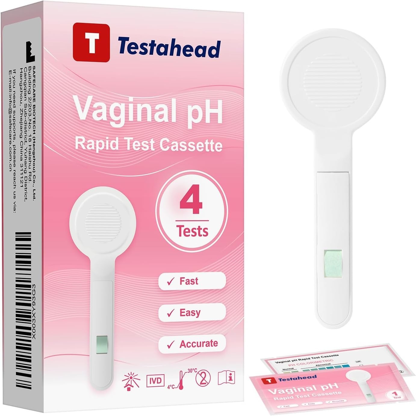 Vaginal pH Test Strips 4-Pack – Feminine Health pH Testing for Vaginitis Detecti