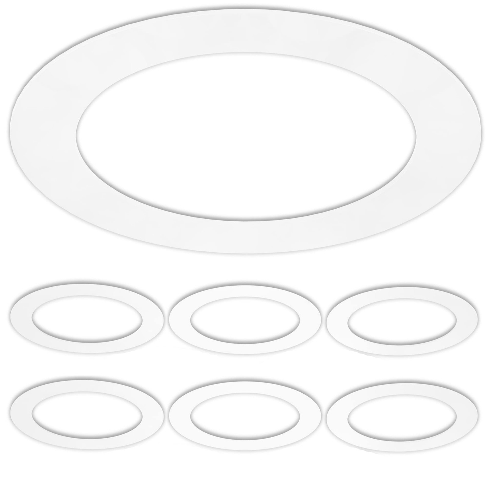 6 Pack Gloss White Goof Trim Ring for 8" Inch Recessed Can 6 Pack,