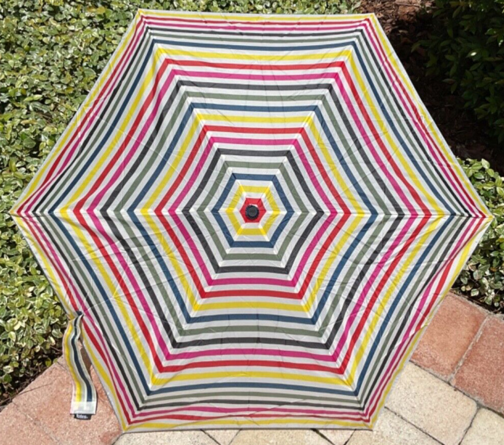 TOTES WOMEN'S UMBRELLA MINI STRIPES 6 inches NWT