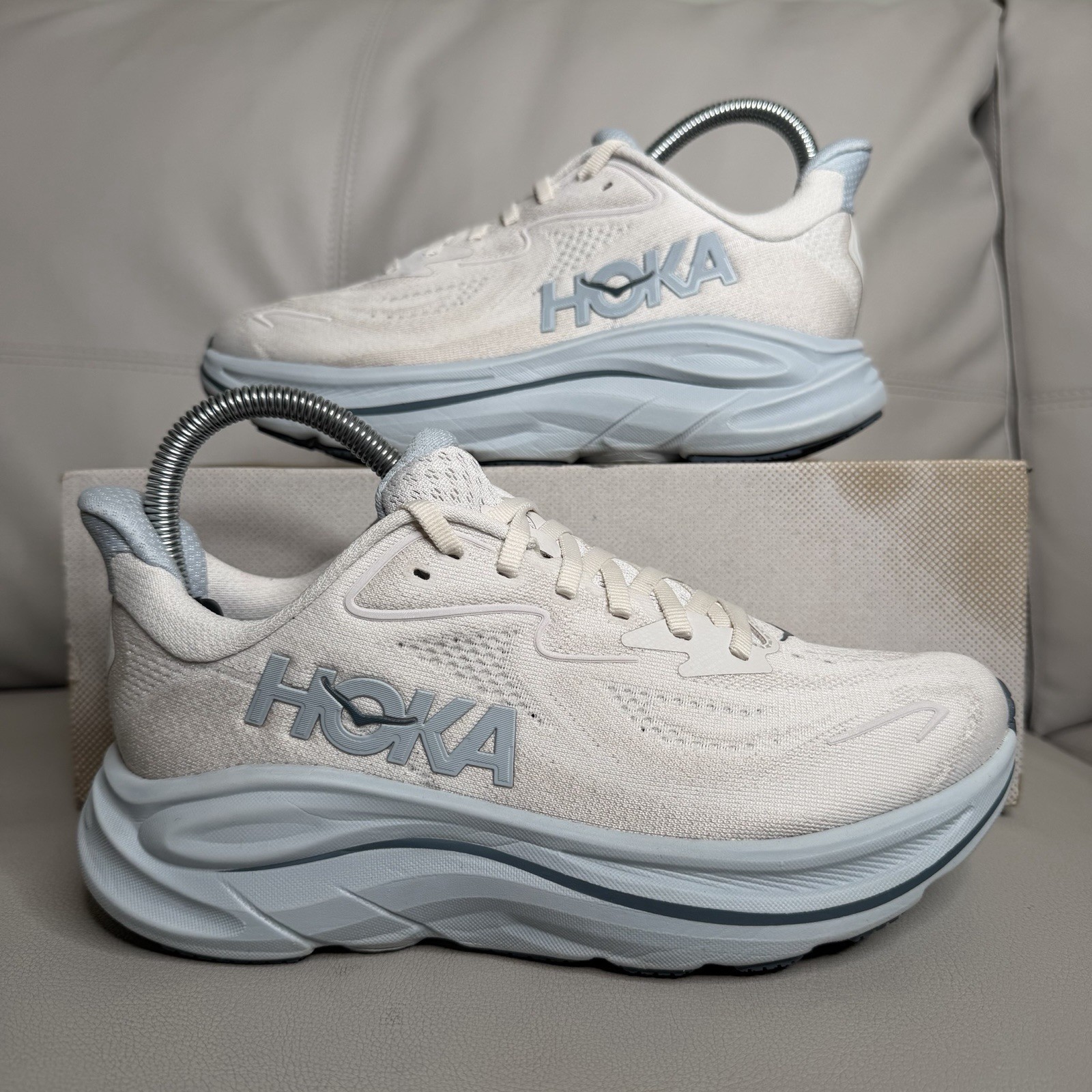 Hoka Clifton 10 Grout Mineral Blue Athletic Running Shoes Women’s Size 6.5