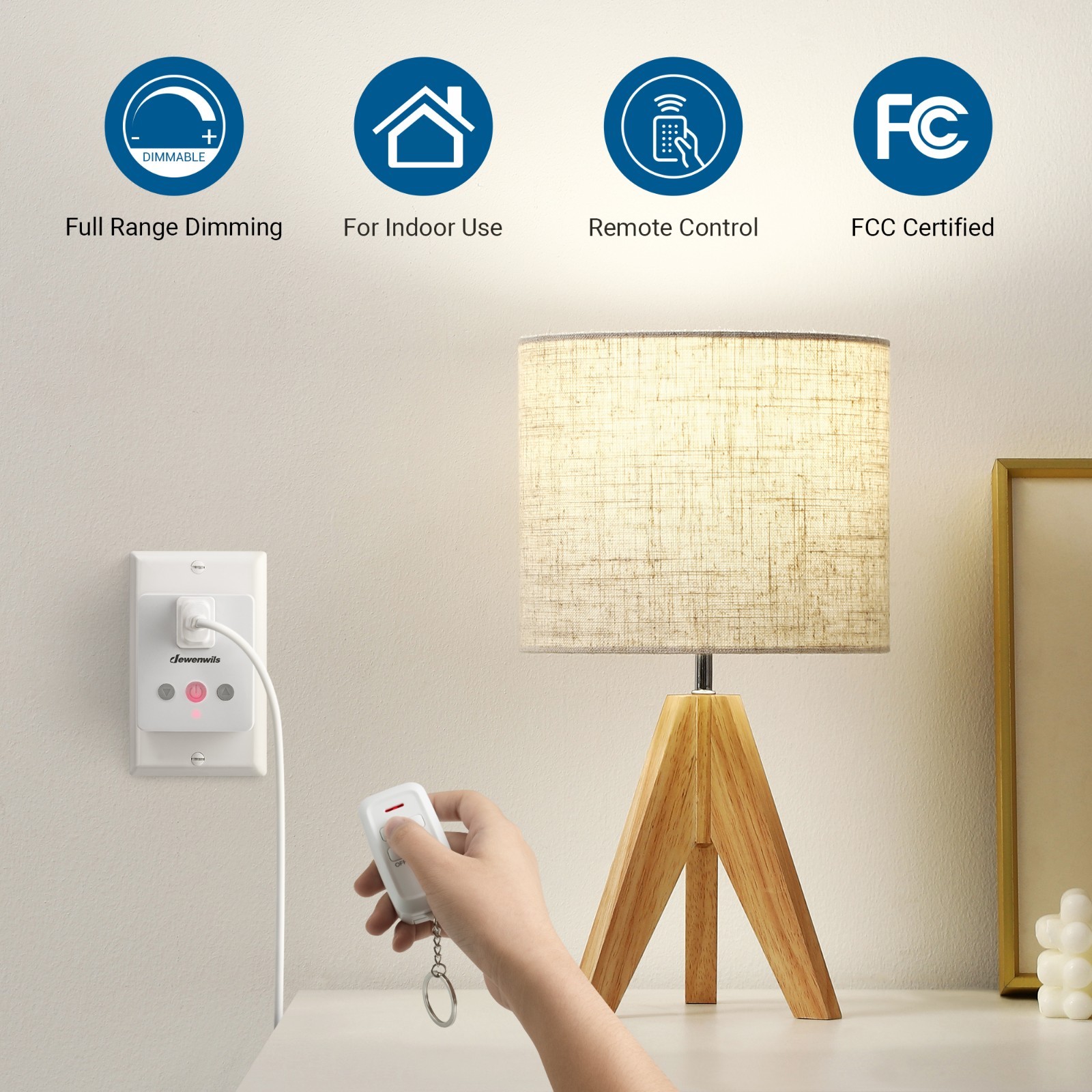 DEWENWILS 100FT Range Dimmer Switch for Lights Remote Control LED Tungsten