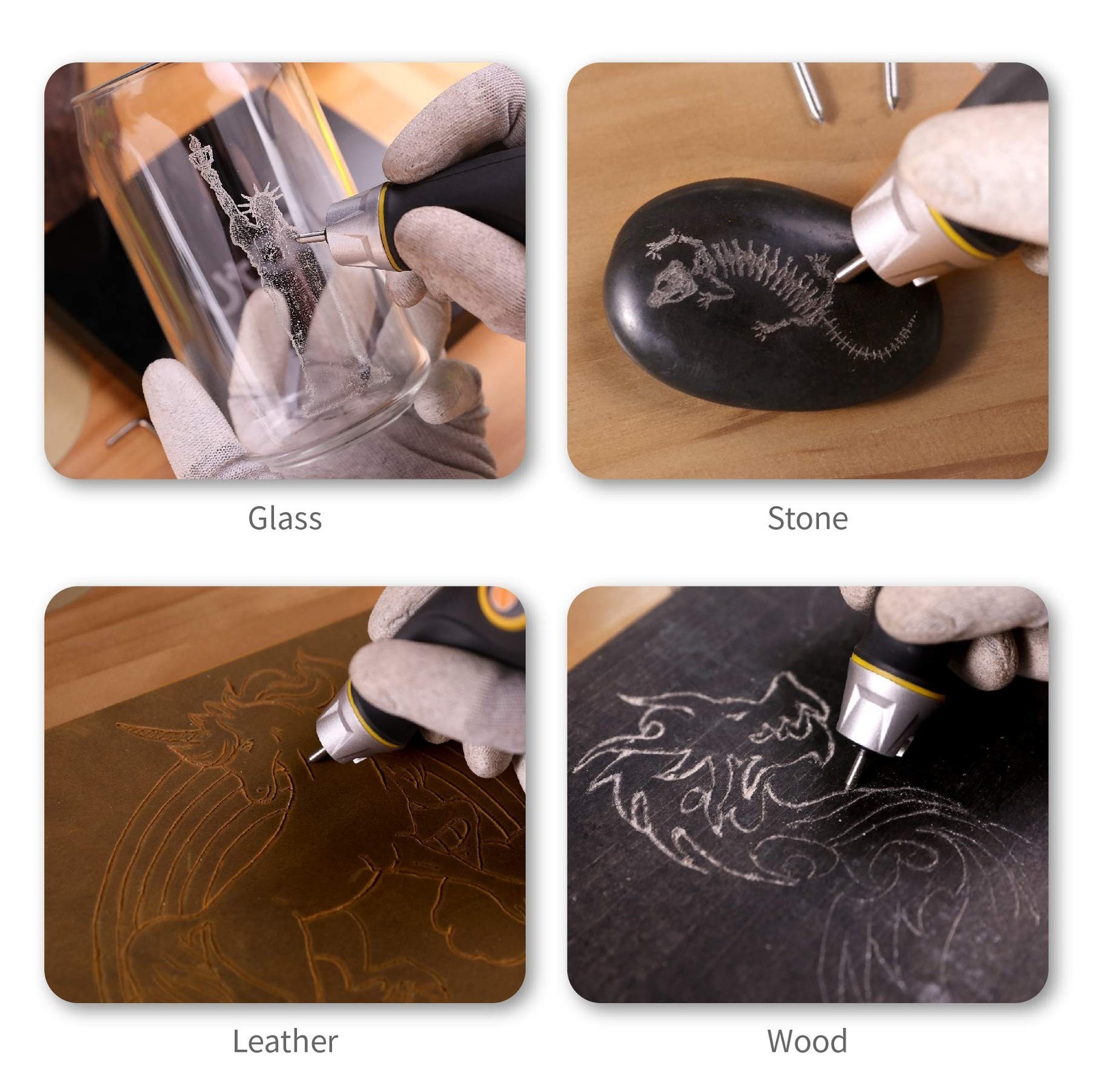 UTOOL Engraver Pen with Letter/Number Stencil, 24W Handheld Etching Tool for ...