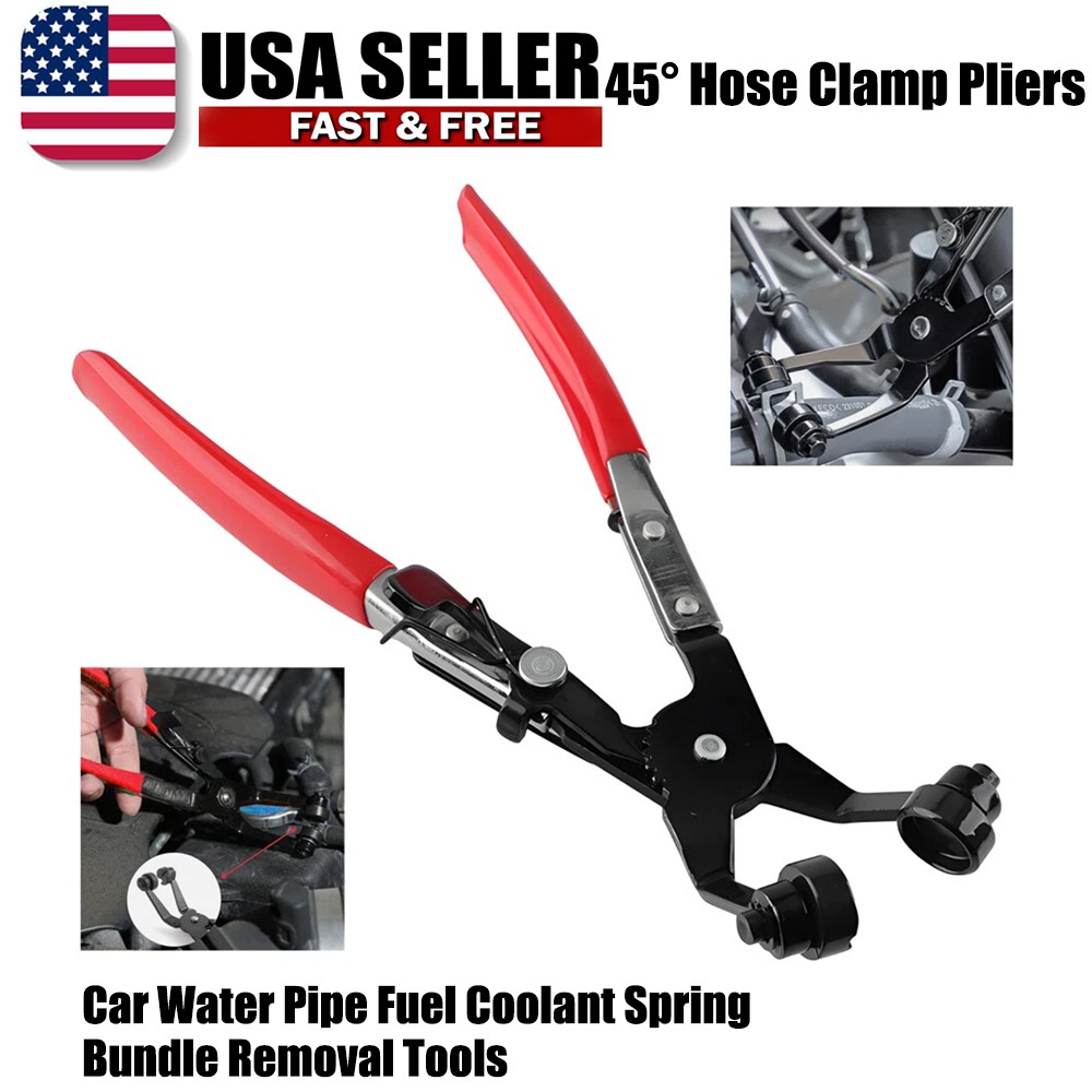 45° Hose Clamp Pliers Car Water Pipe Fuel Coolant Spring Bundle Removal Tools US