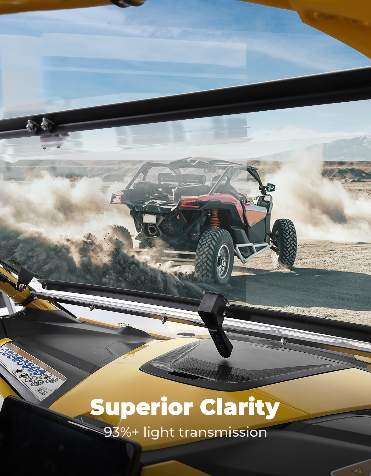 UTV Flip Windshield Scratch Resistant for Can Am Maverick R / Max 2024-2025