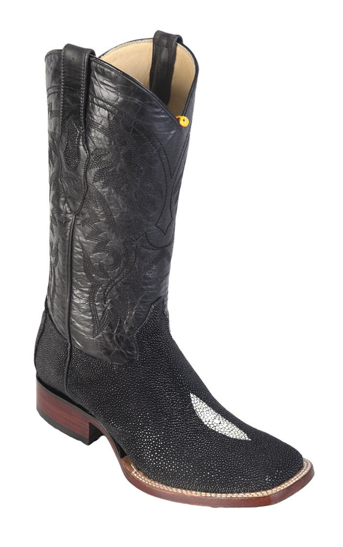 Los Altos Genuine Stingray Boots Single Stone Broad Square Toe D