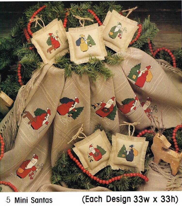 LITTLE OLD SANTAS  CROSS STITCH PATTERN  ONLY  -  TL   VSU