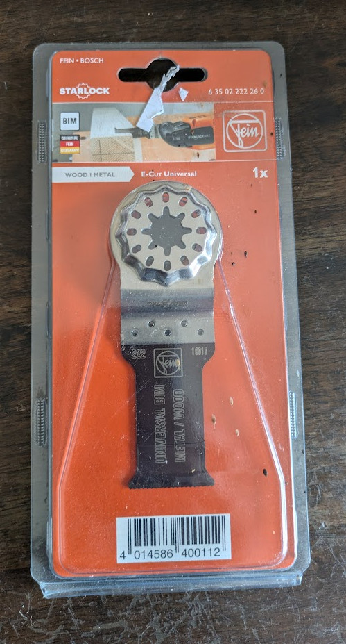 Fein Starlock 63502222260 is a 1‑1/8" (28 mm) E‑Cut Universal bi‑metal osc blade