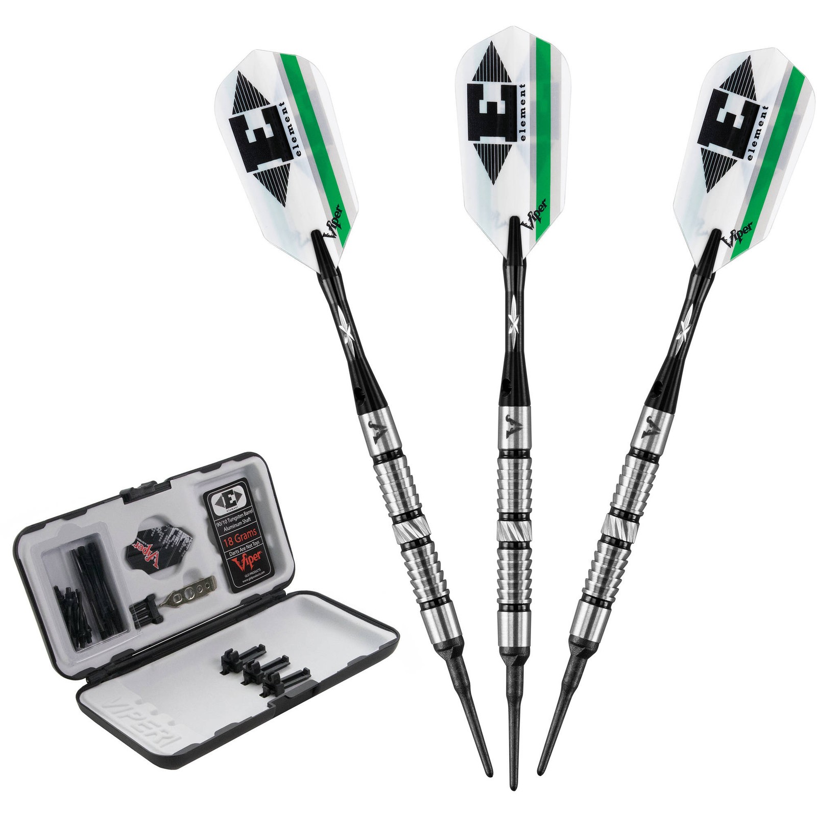 Viper Element Tungsten Soft Tip Darts Shark Kin Barrel 18 Grams