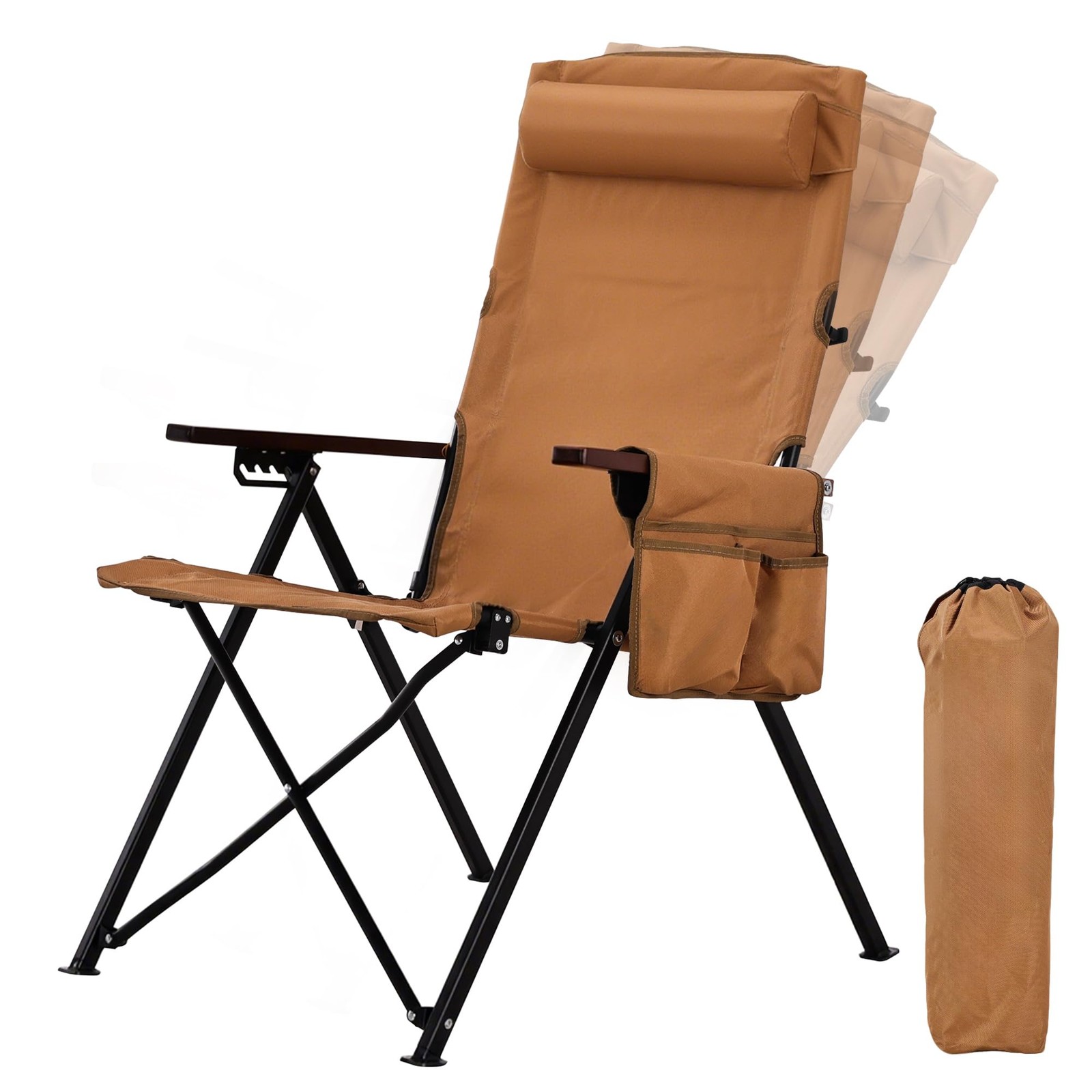 TlaroRiz Camping Chairs for Adults-Adjustable 95°-135° Hign Back Heavy Duty F...