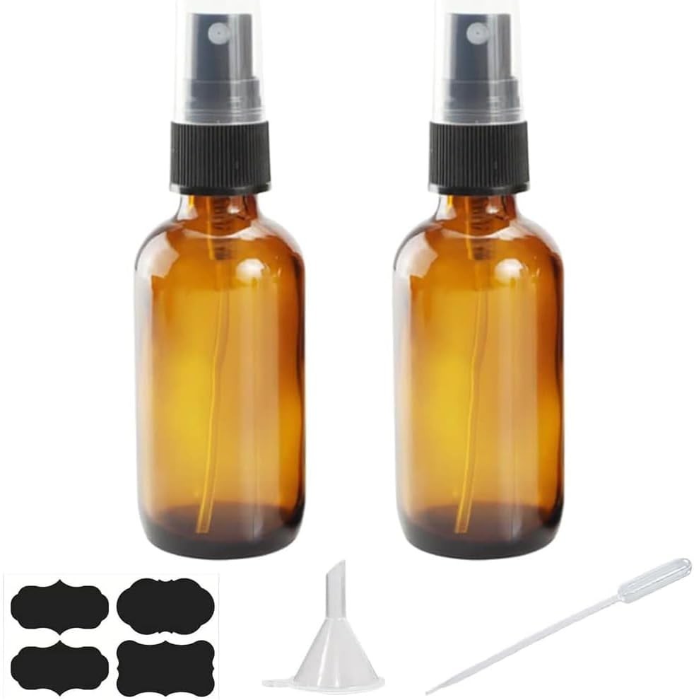 4 oz Amber Glass Spray Bottles for Essential Oils, Small 4oz-2pack,