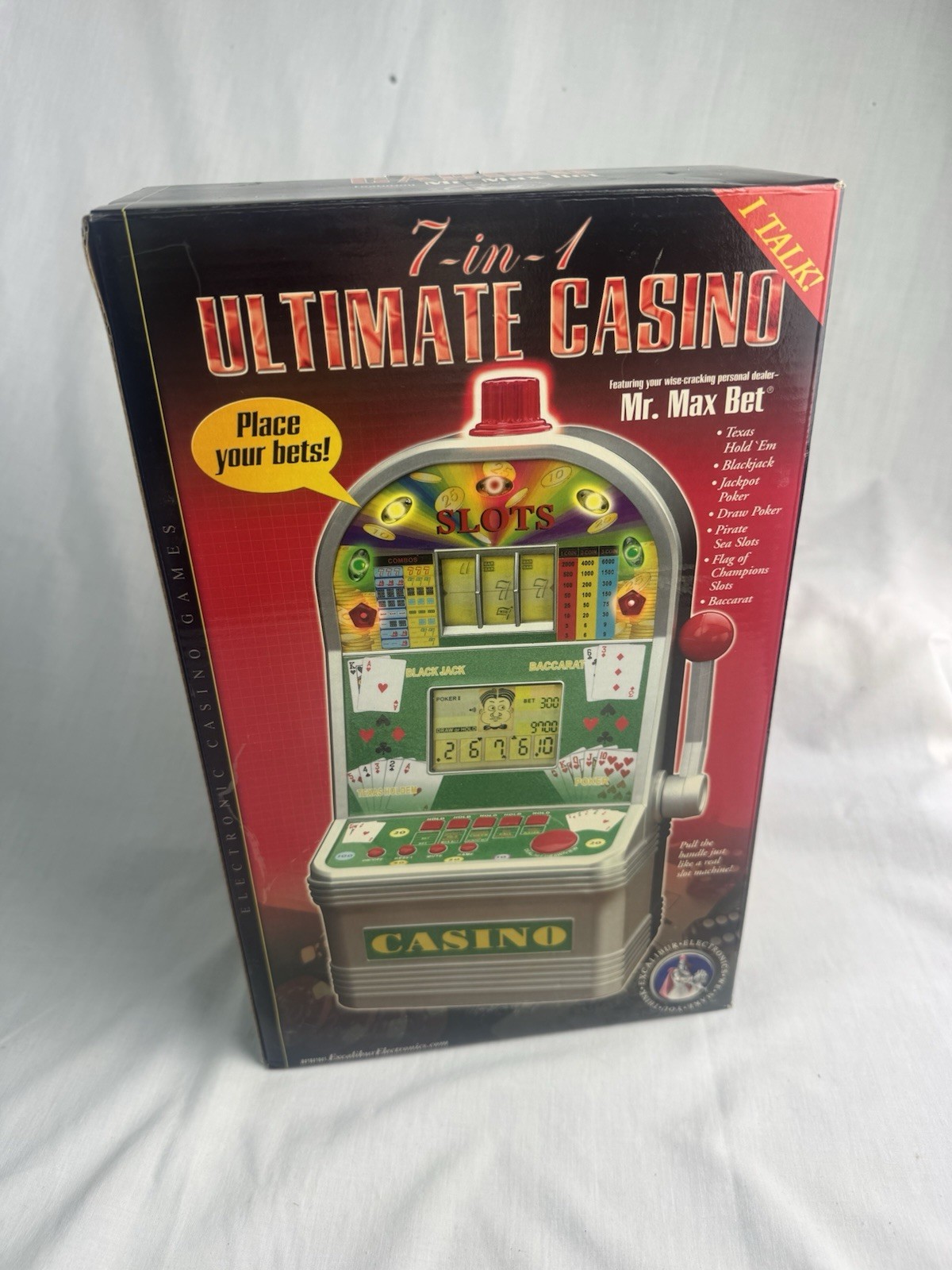 NIB 7 In 1 Ultimate Casino Excalibur Slot Machine W/ Mr Max Bet Talking Dealer
