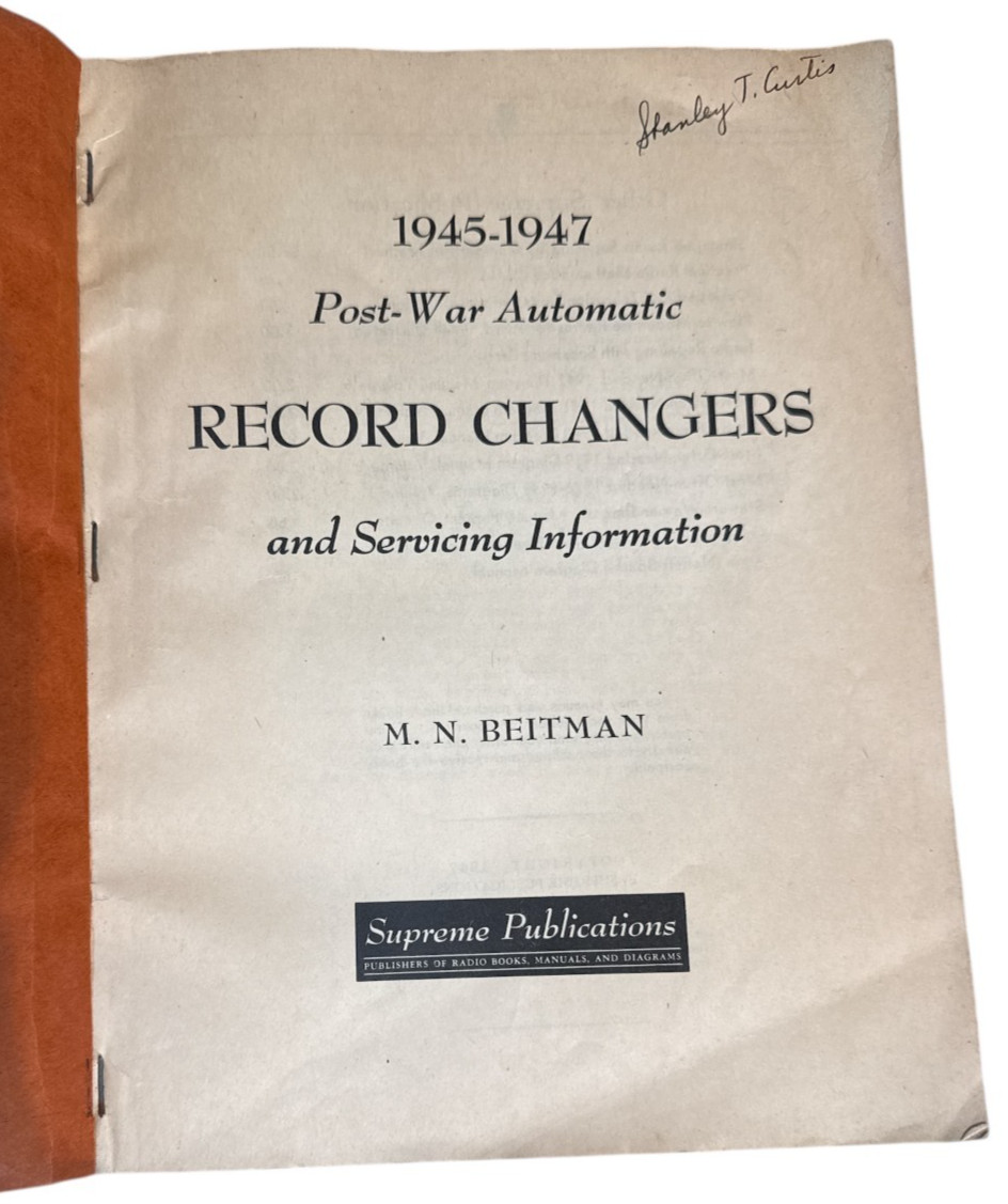 1945-1947 Post-War Automatic Record Changers and Servicing Information