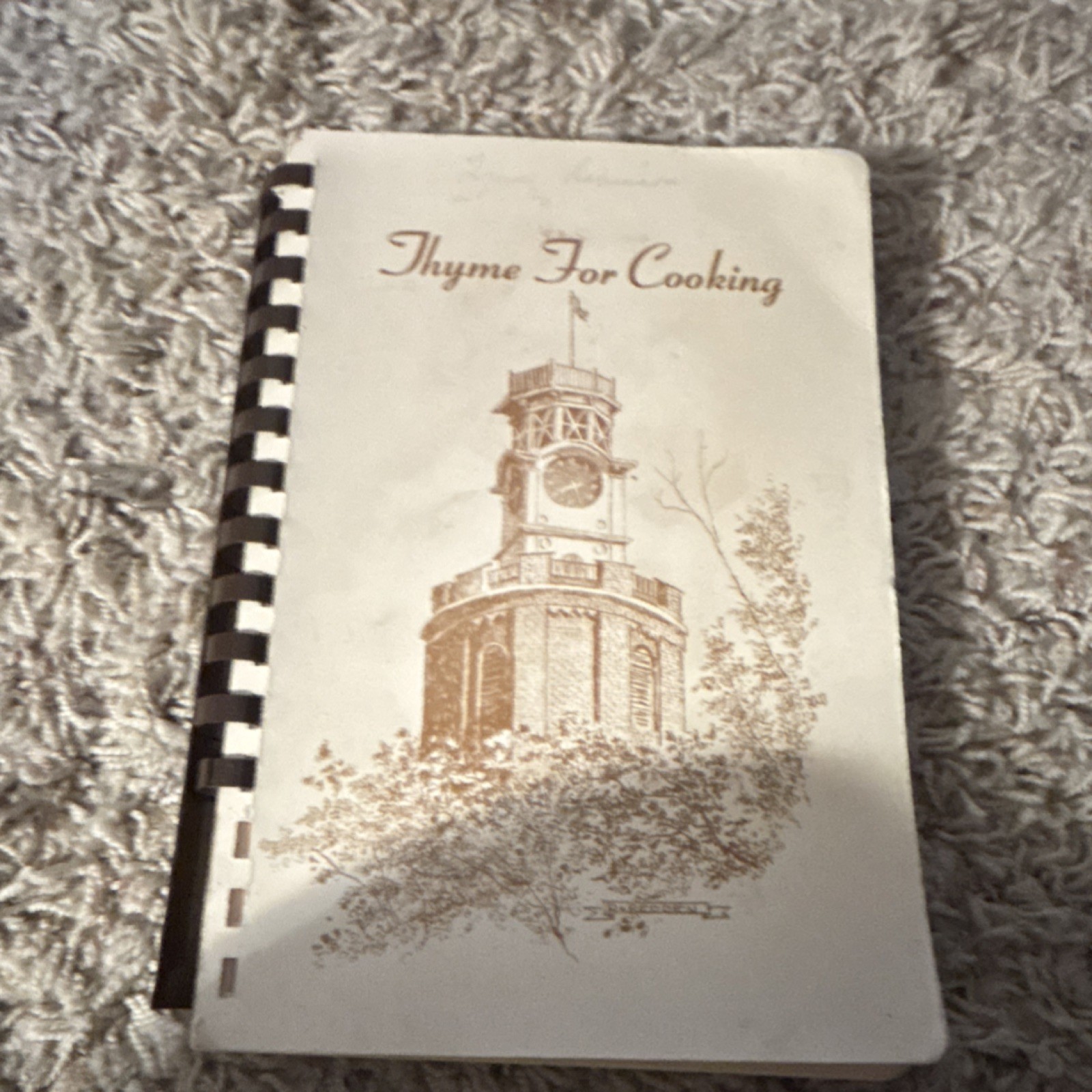 Vintage Thyme For Cooking Spiral-Bound Cookbook Recipe Book