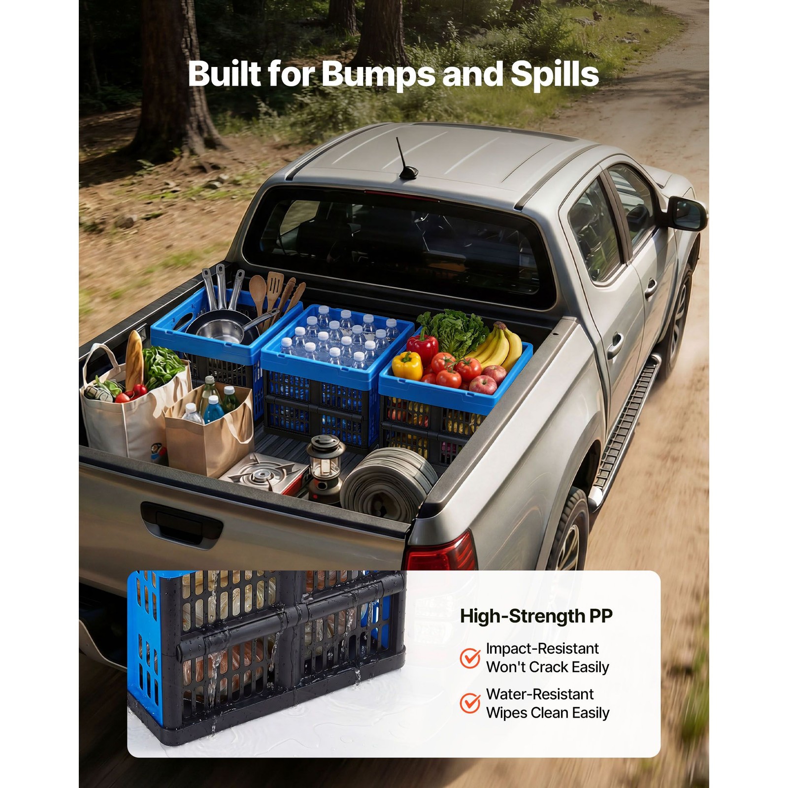 Foldable Storage Bins 25L 3-Pack Stackable