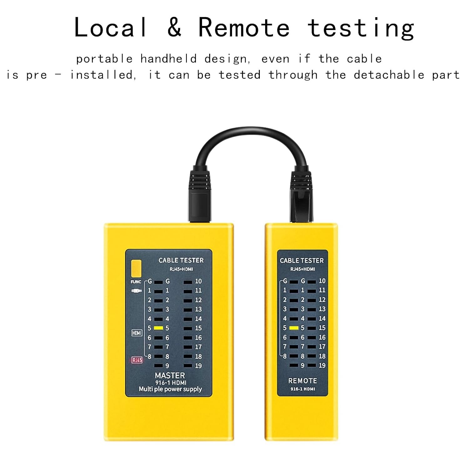 Professional HDMI & RJ45 Cable Tester - Quick Connectivity Diagnostics