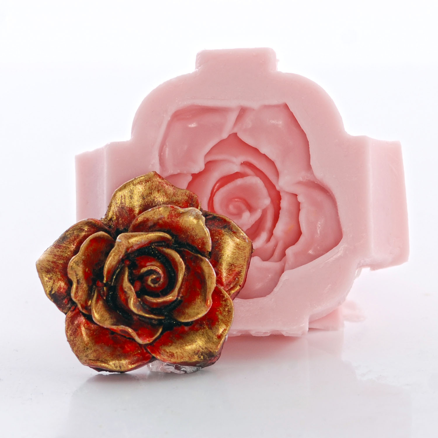 Silicone Rose Mold Soap Rose Mold Clay Mold Food Safe Mold Fondant Mold (539)