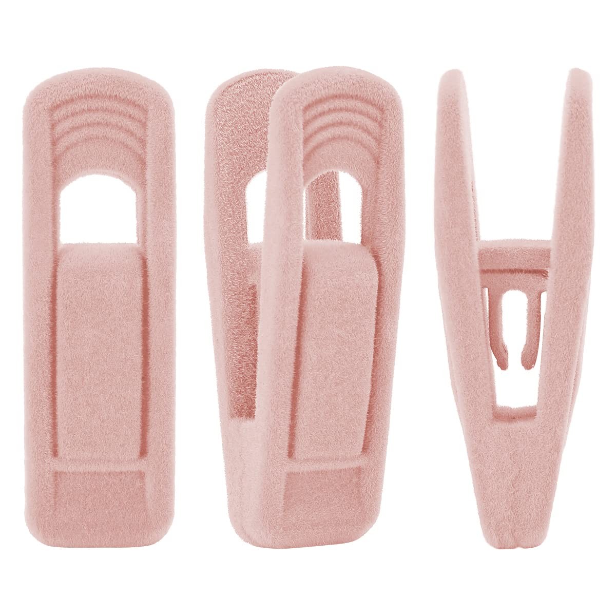 Light Pink Velvet Hangers - Strong Finger Clips for Thin Hangers, Perfect for...