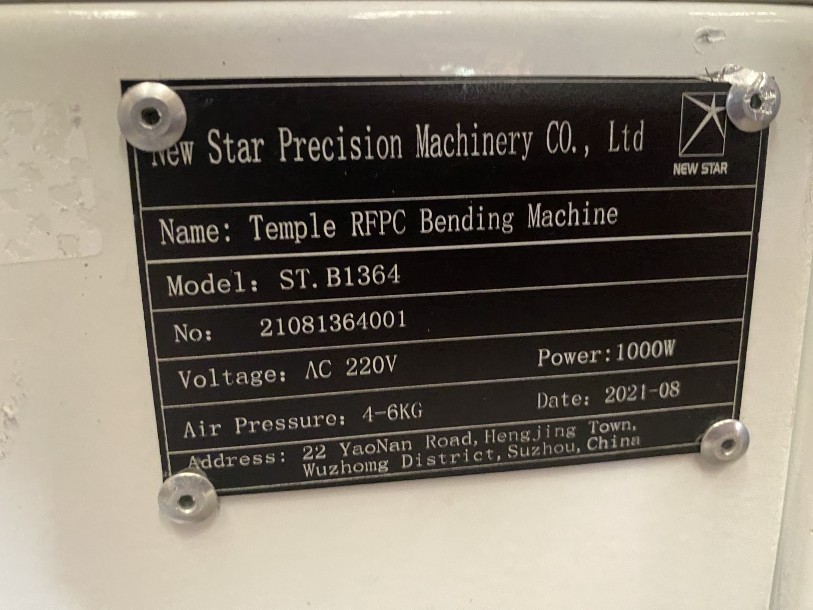 New Star Precision Temple RFPC Bending Machine FPC ST.B1364 Printed Circuit