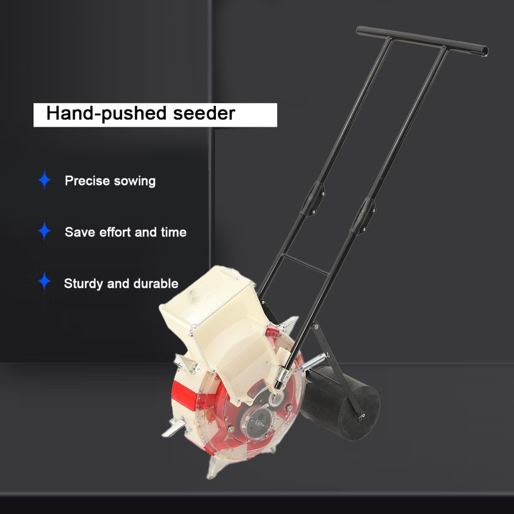 Manual Seeding Machine Seeder Hand-Push Seeder Garden Seeder Planter Red NEW
