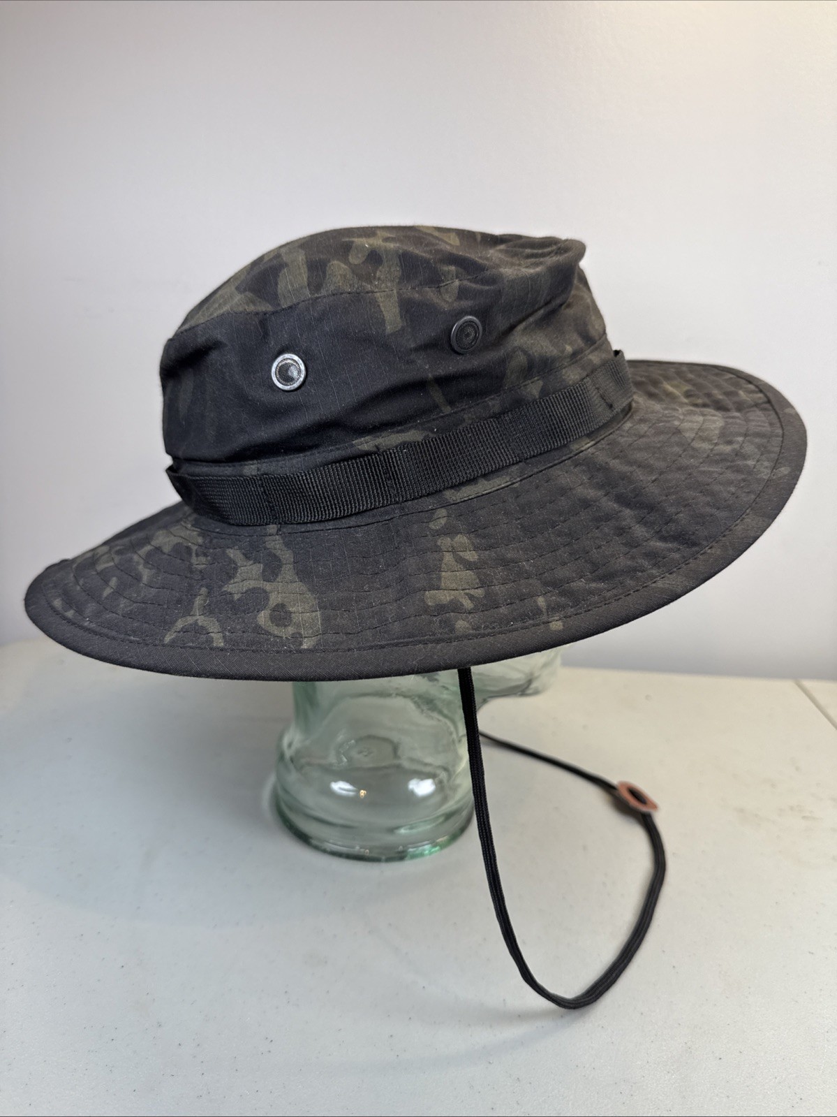 US Military Black Boonie Navy Army Hat Sun Hot Weather Mil-Spec Type II Sz 7 1/2