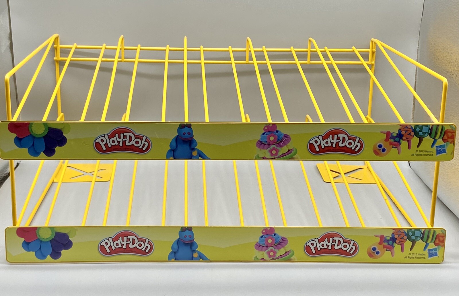 2015 Hasbro PLAY-DOH Metal Store Display Rack Shelf Classroom School Yellow Wire