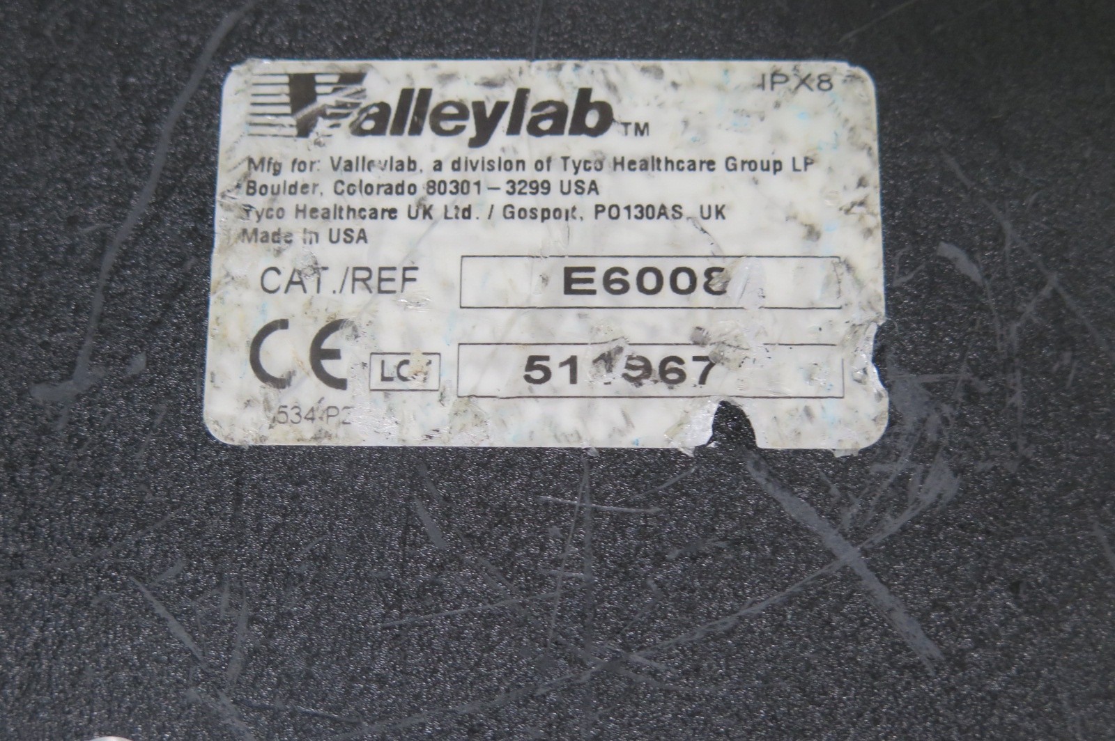 R202212 Valleylab E6008 Electrosurgical Footswitch