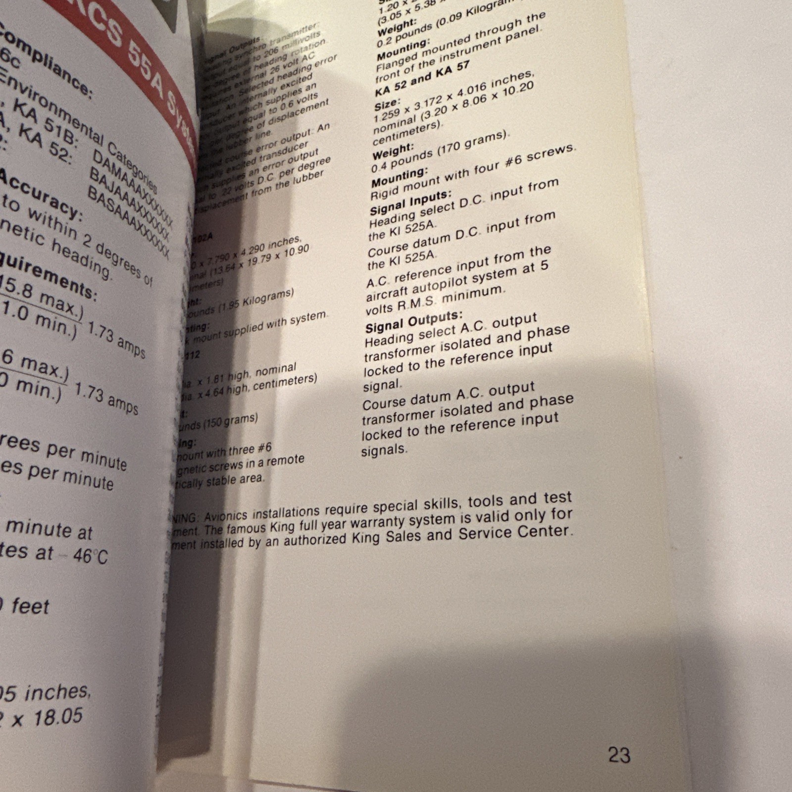 KCS55A Pilot's Guide Bendix King Compass System Booklet