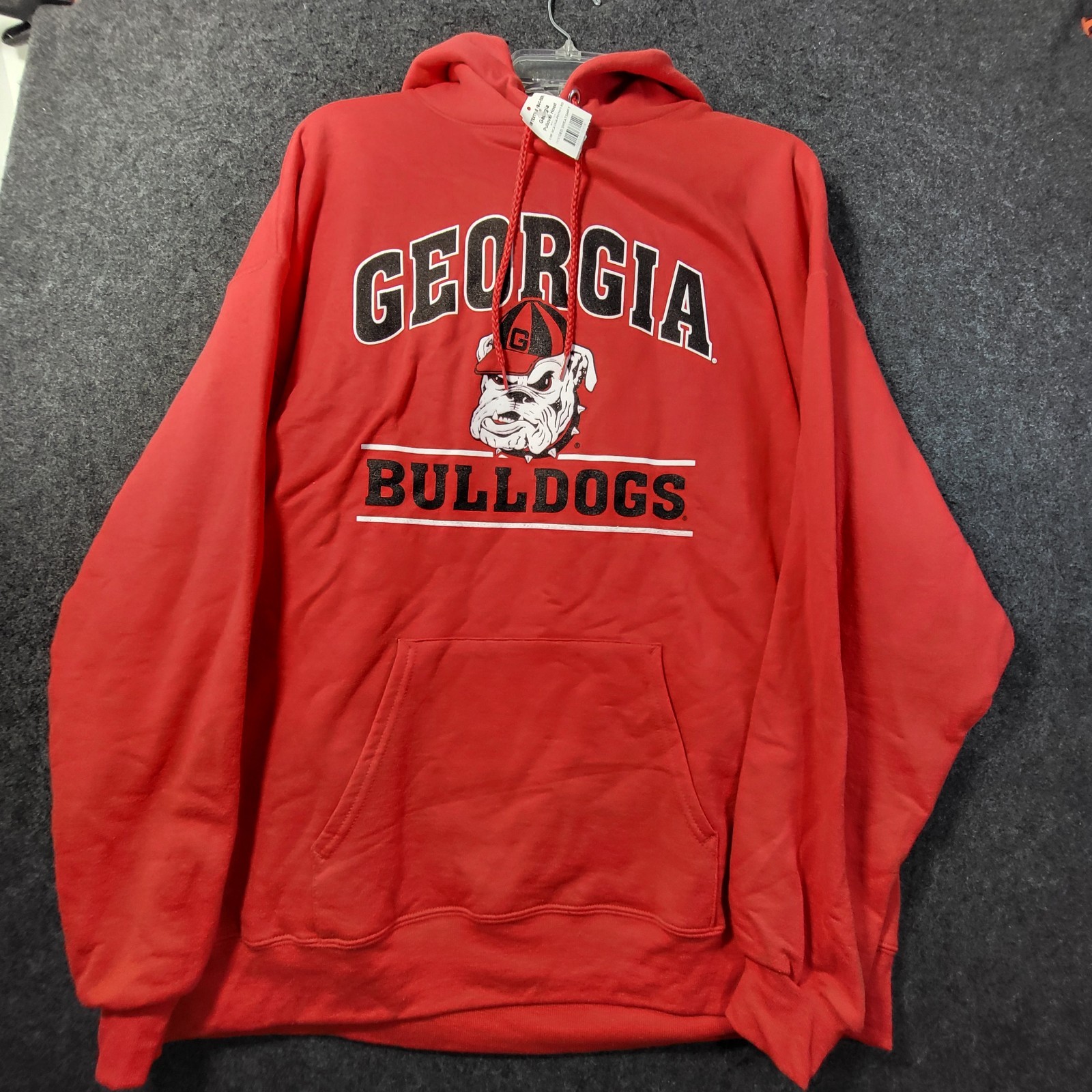 New Georgia Bulldogs Hooded Sweatshirt Red Hanes Men's XL