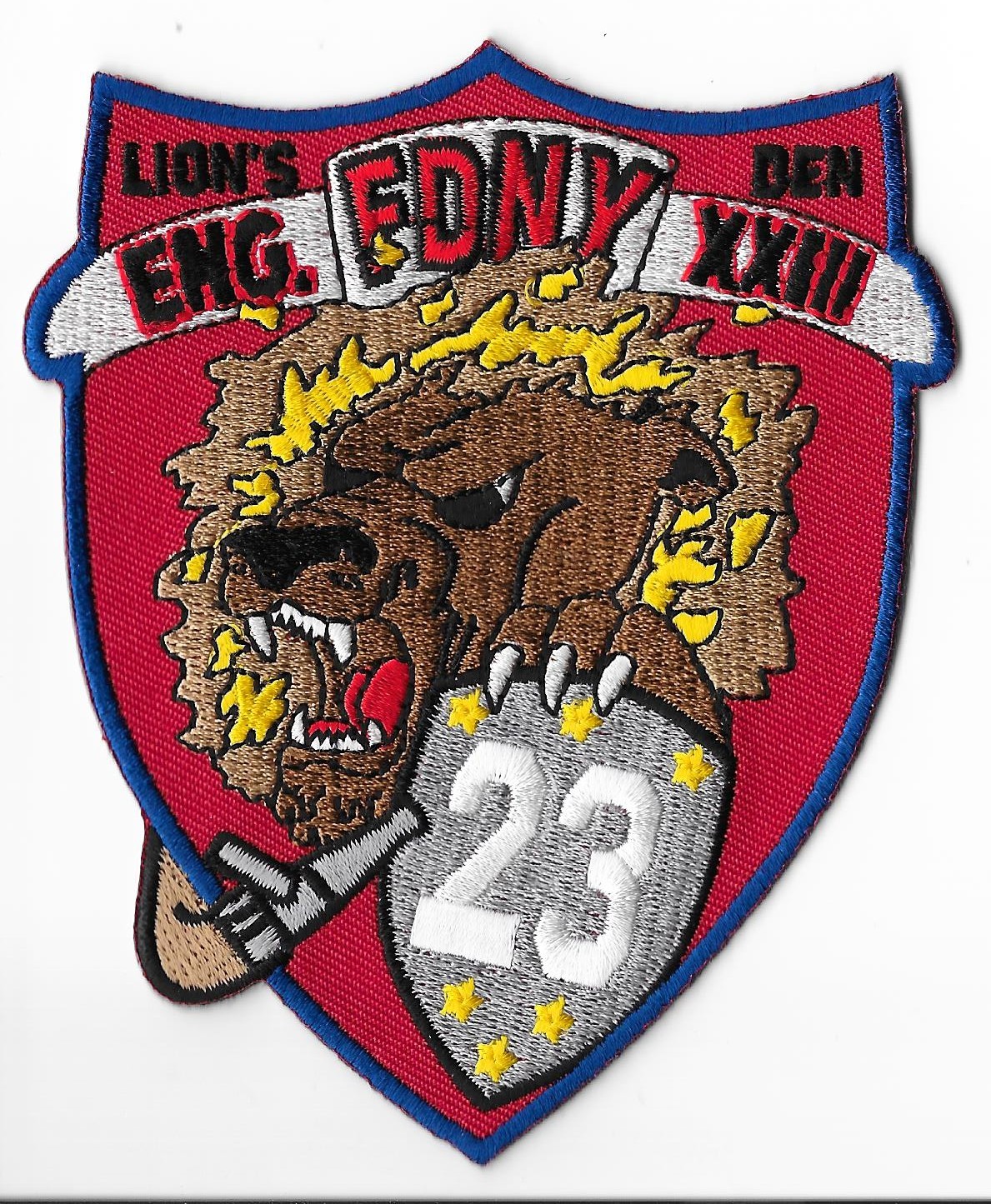 New York Fire Department (FDNY) Engine 23 Lion's Den Patch V2