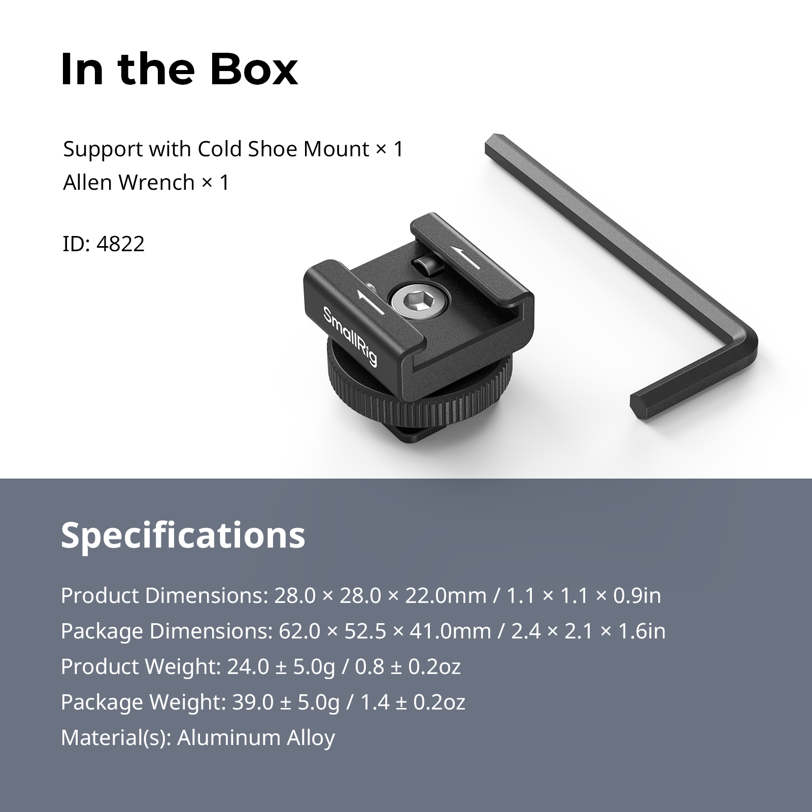 SmallRig Cold Shoe Mount Adapter for Wireless Microphone for DJI Mic / Mic 2