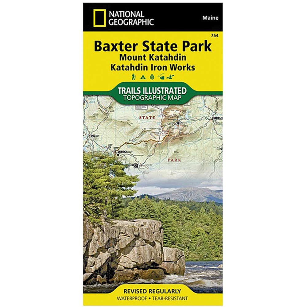 National Geographic Baxter State Park Map with Mount Katahdin | Detailed Maine