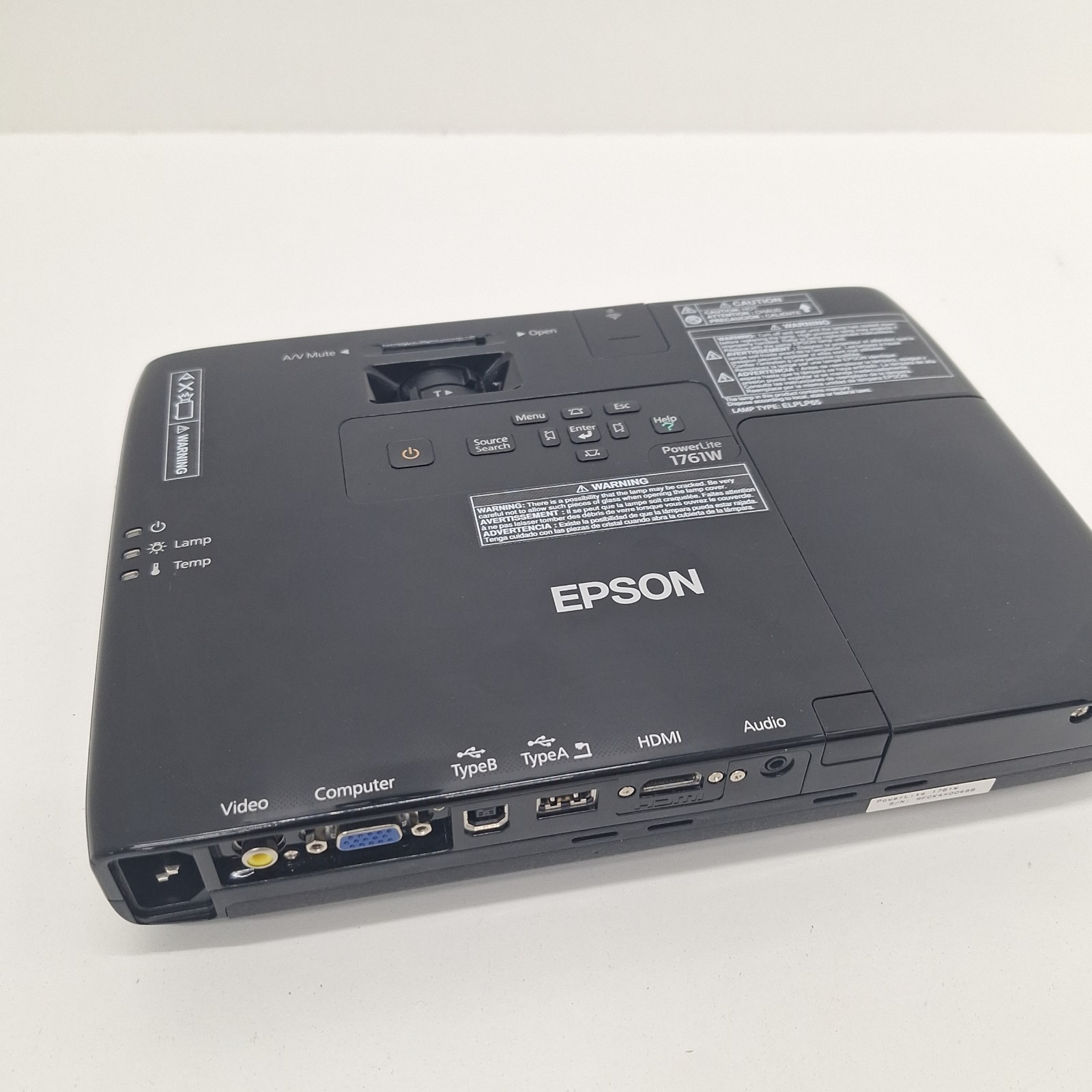 Epson H478A LCD Portable Projector Black With Remote Working Condition