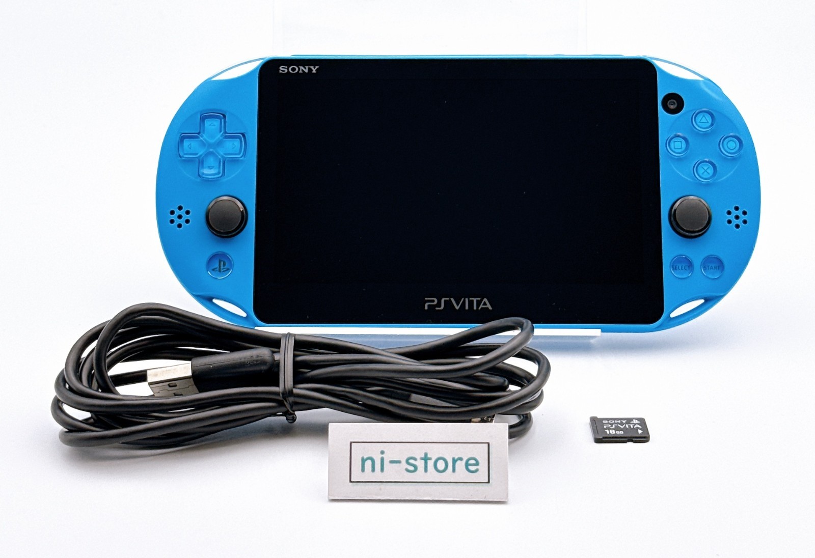 Sony PS Vita PCH-2000 PCH 2000 Aqua Blue Console w/16GB memory card - Excellent