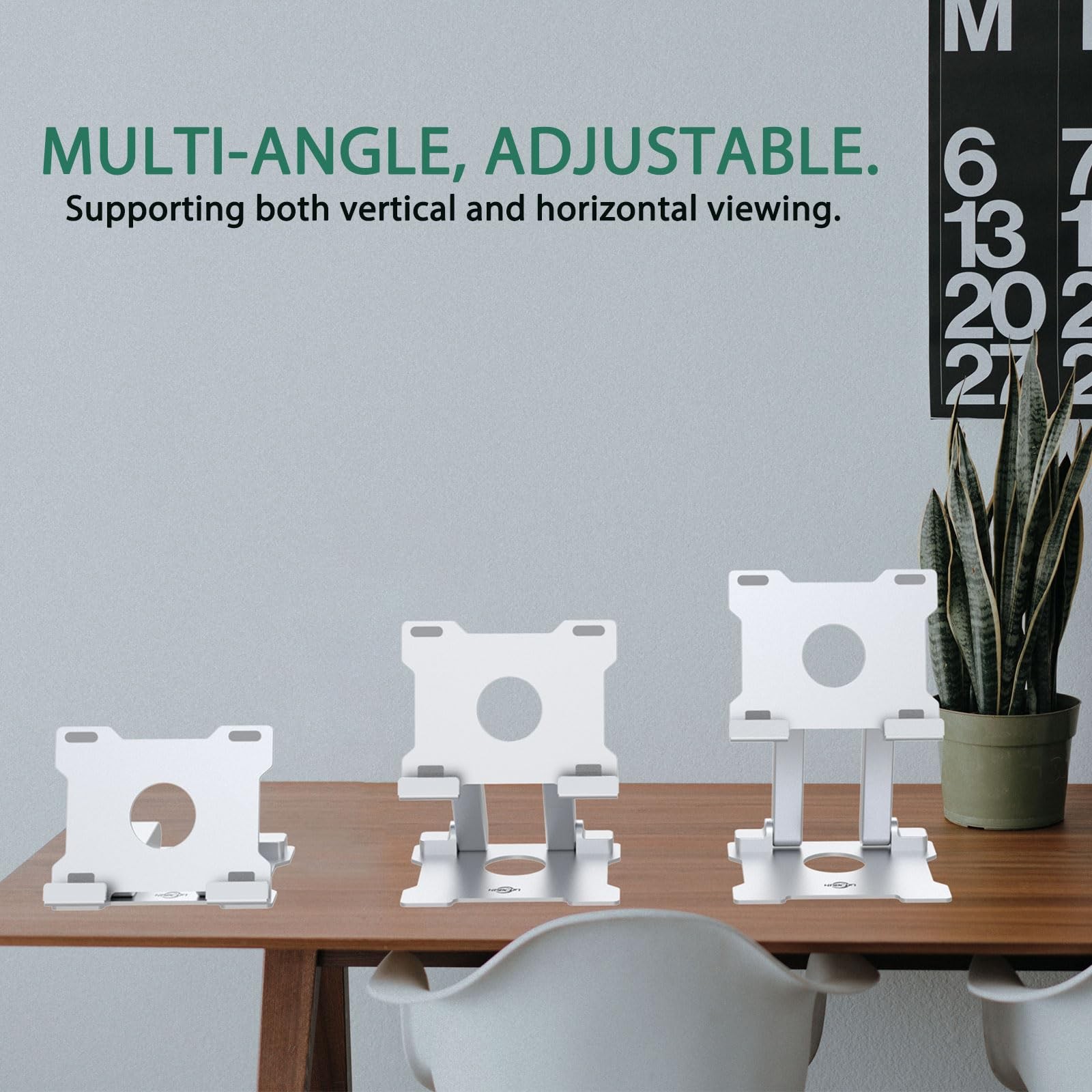 KABCON Quality Tablet Stand,Adjustable Foldable Large-Silver, Large-Silver